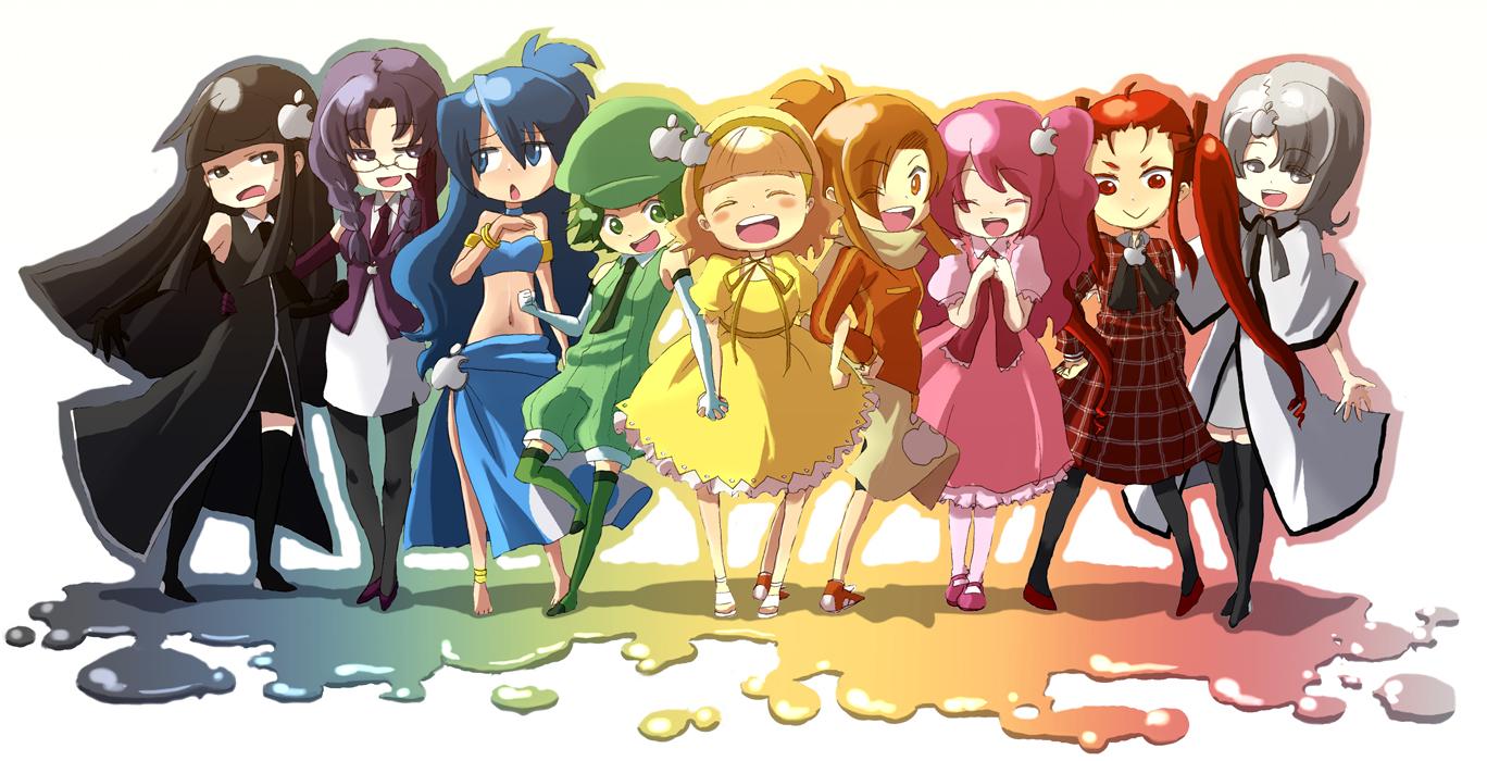 anime best friends group chibi