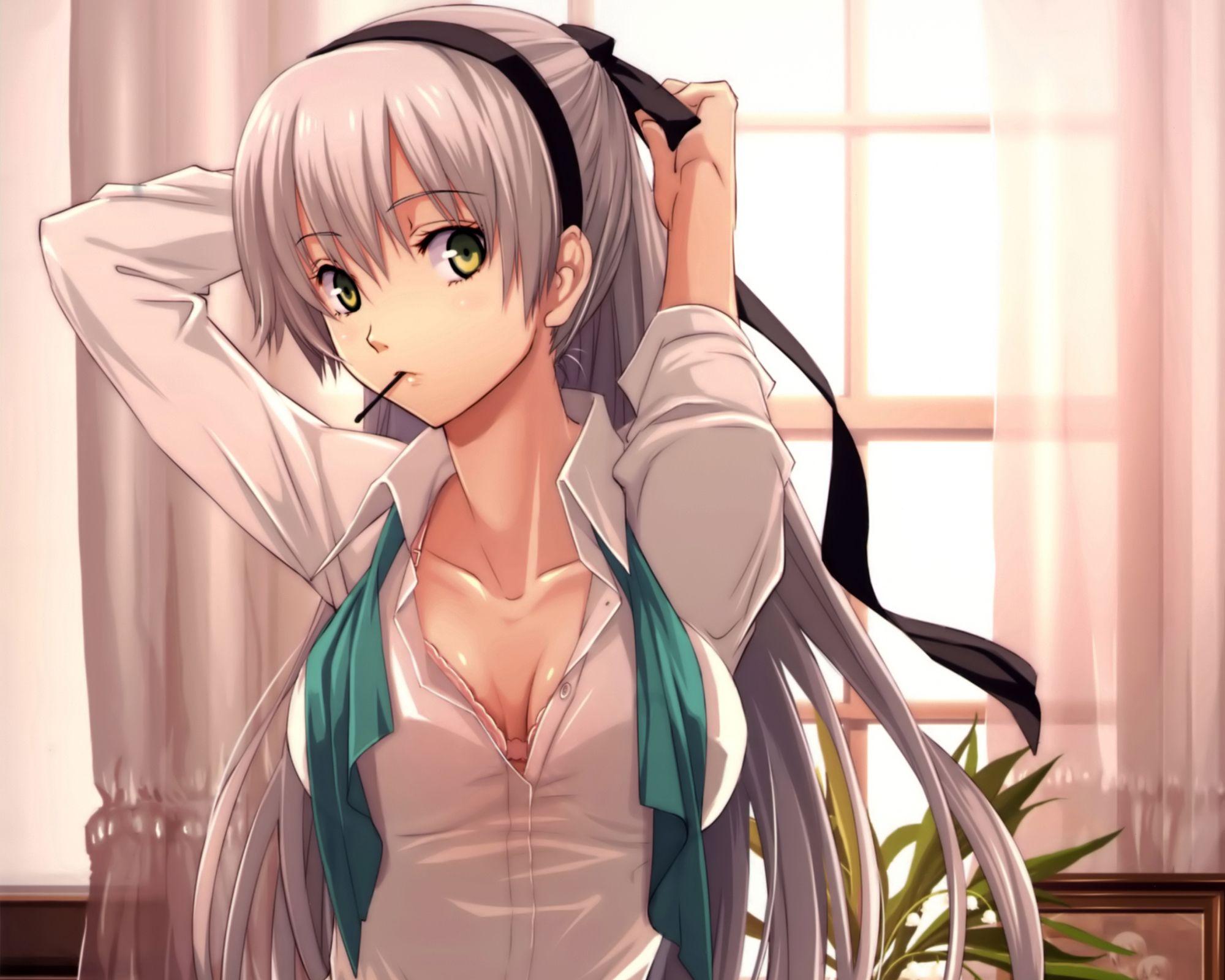 3. Blue-eyed Silver-haired Anime Girl - wide 10