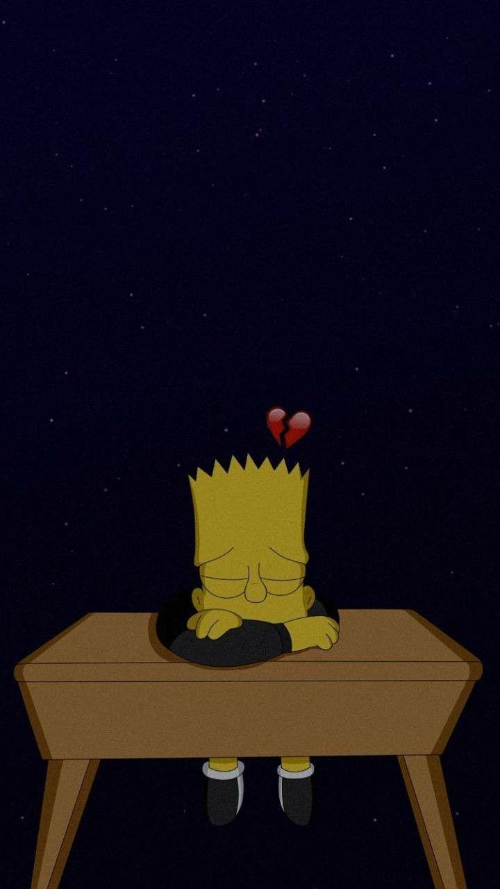 Bart Simpson Trippy sad Wallpaper Download