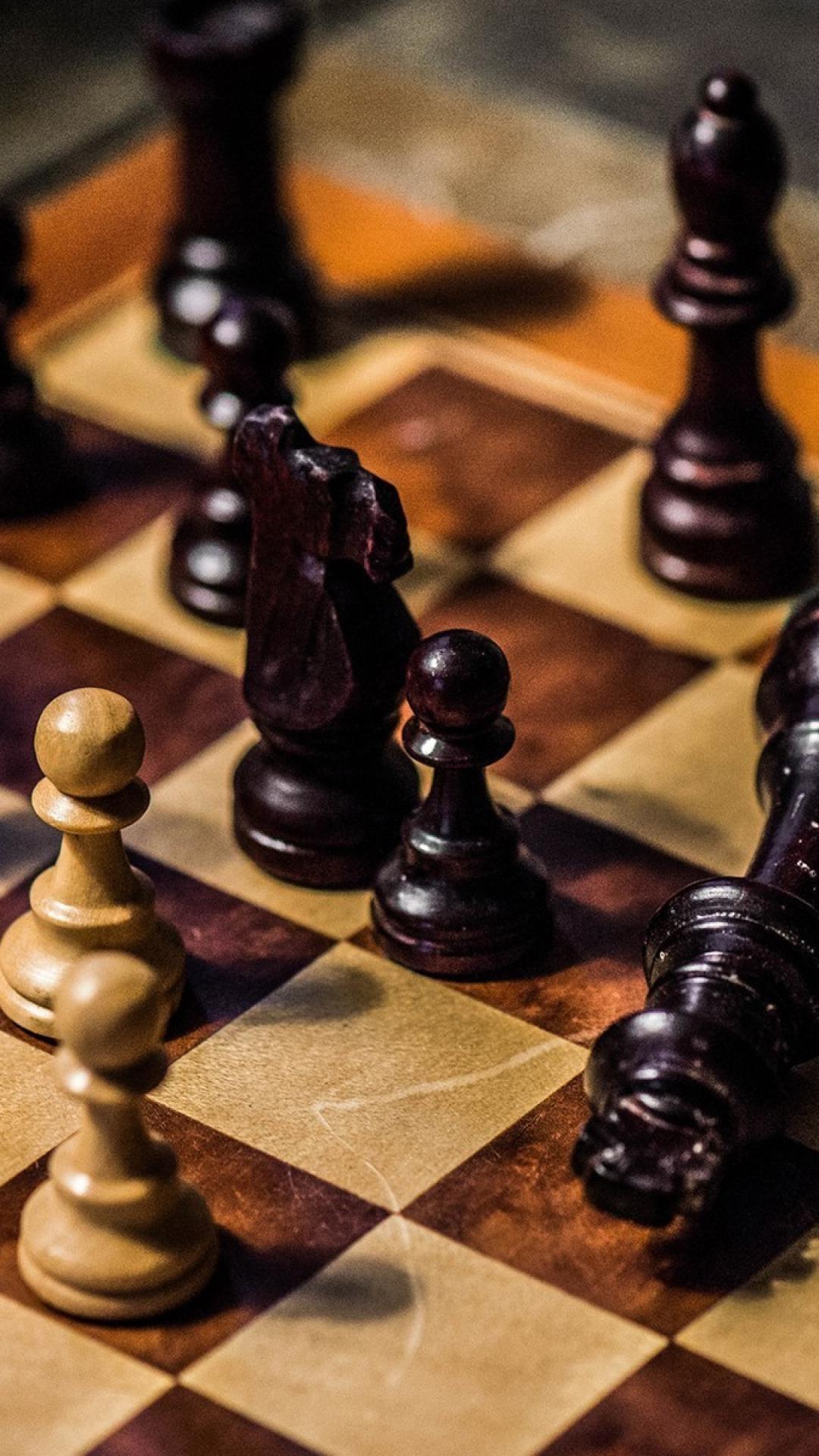 Download wallpaper 1350x2400 chess, pieces, board, game, games