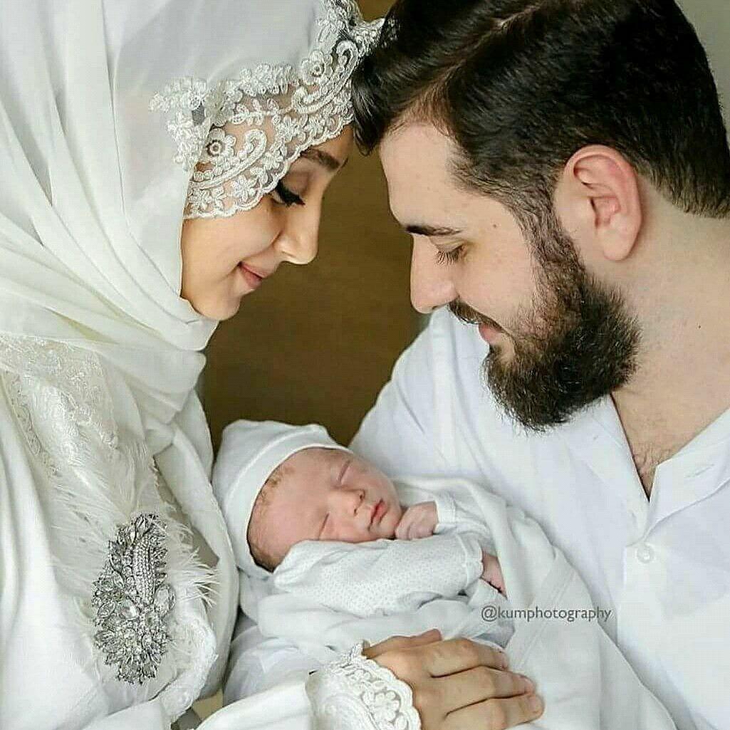 Muslim Family, Islamic Picture, Couple With Baby