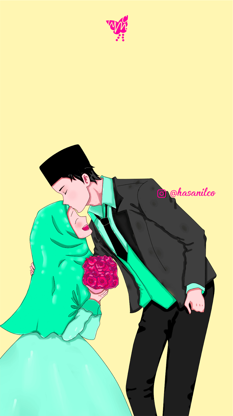 Wedding Animasi Muslim, HD Wallpaper & background Download