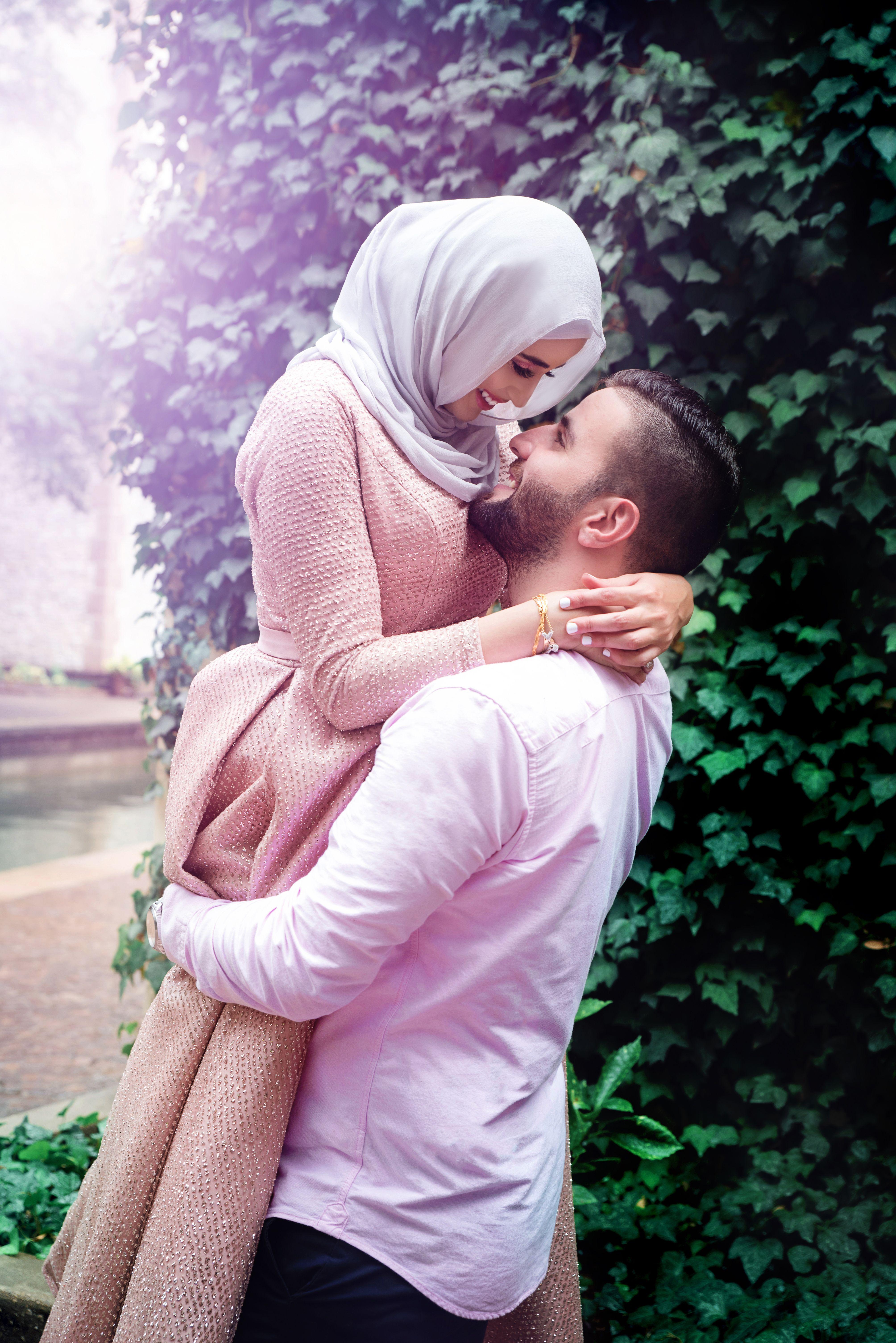 Beautiful simple engagement session for a young Muslim
