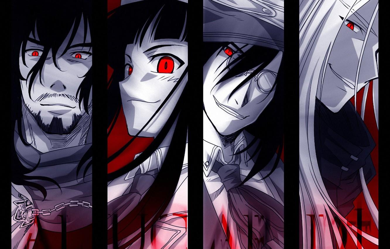 Wallpaper scarf, glasses, chain, tie, Anime, Alucard