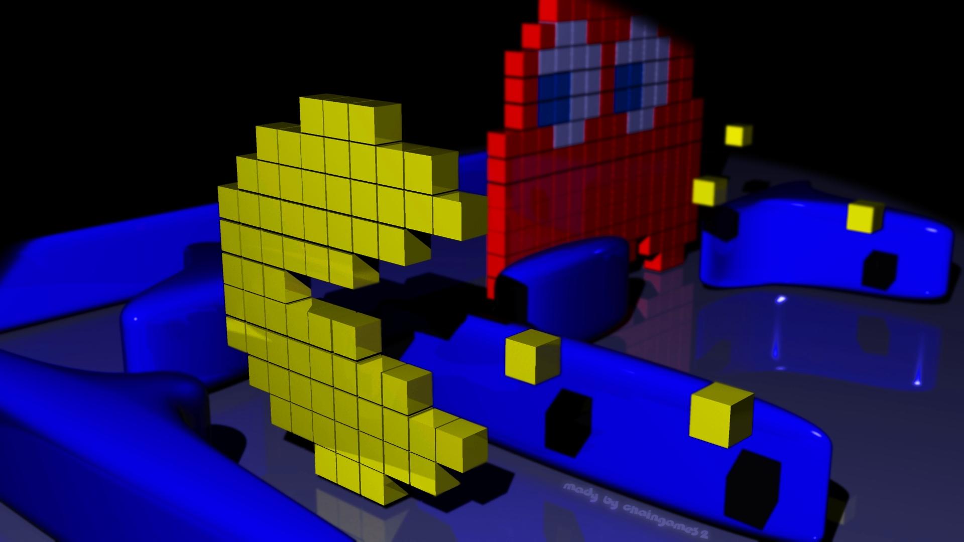 Wallpaper Pacman 3D. Awesome 3D