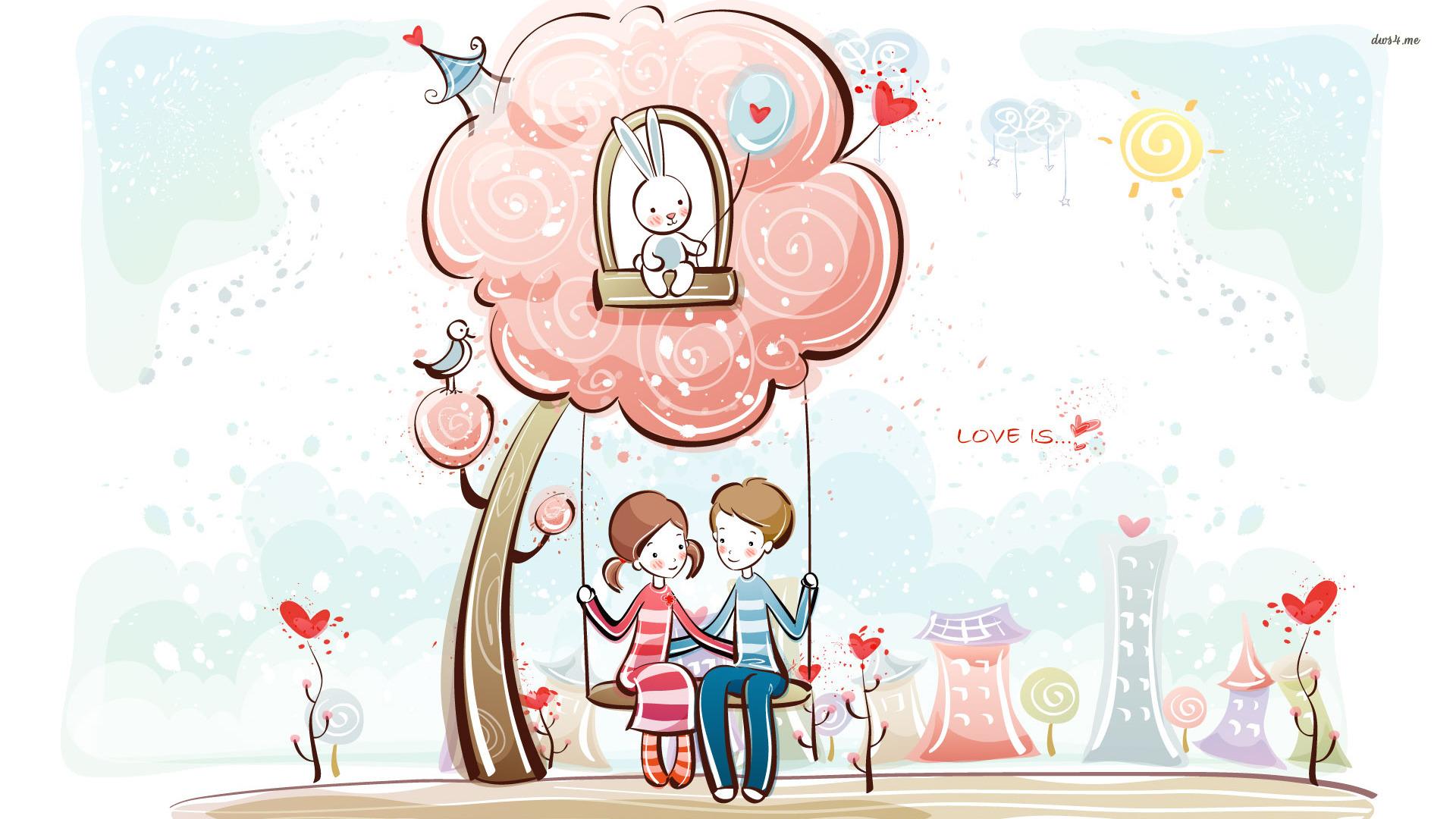 Cartoon Couple Wallpaper Cute Sweet Couple