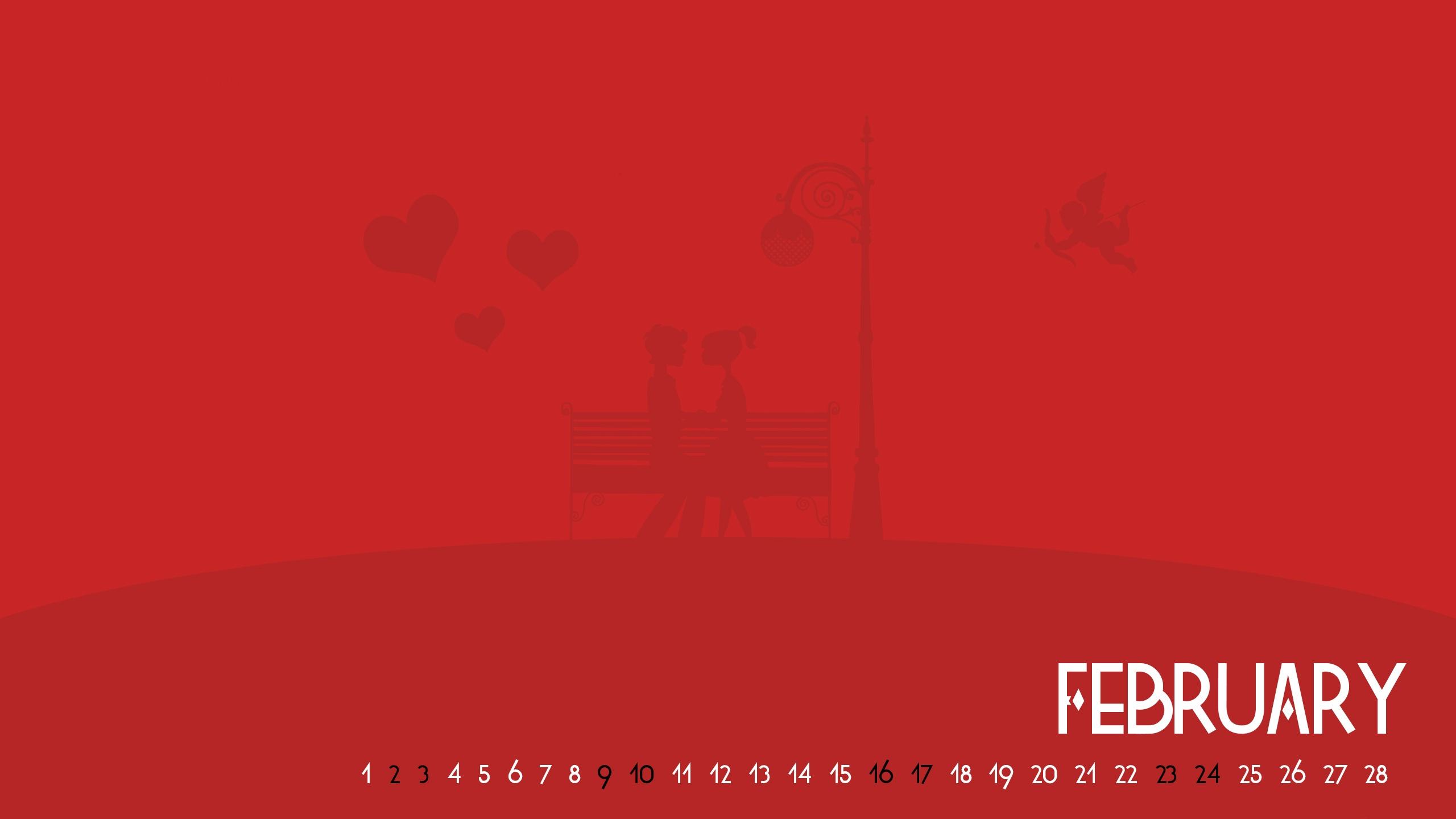 February Valentine Calendar Wallpaper in jpg format