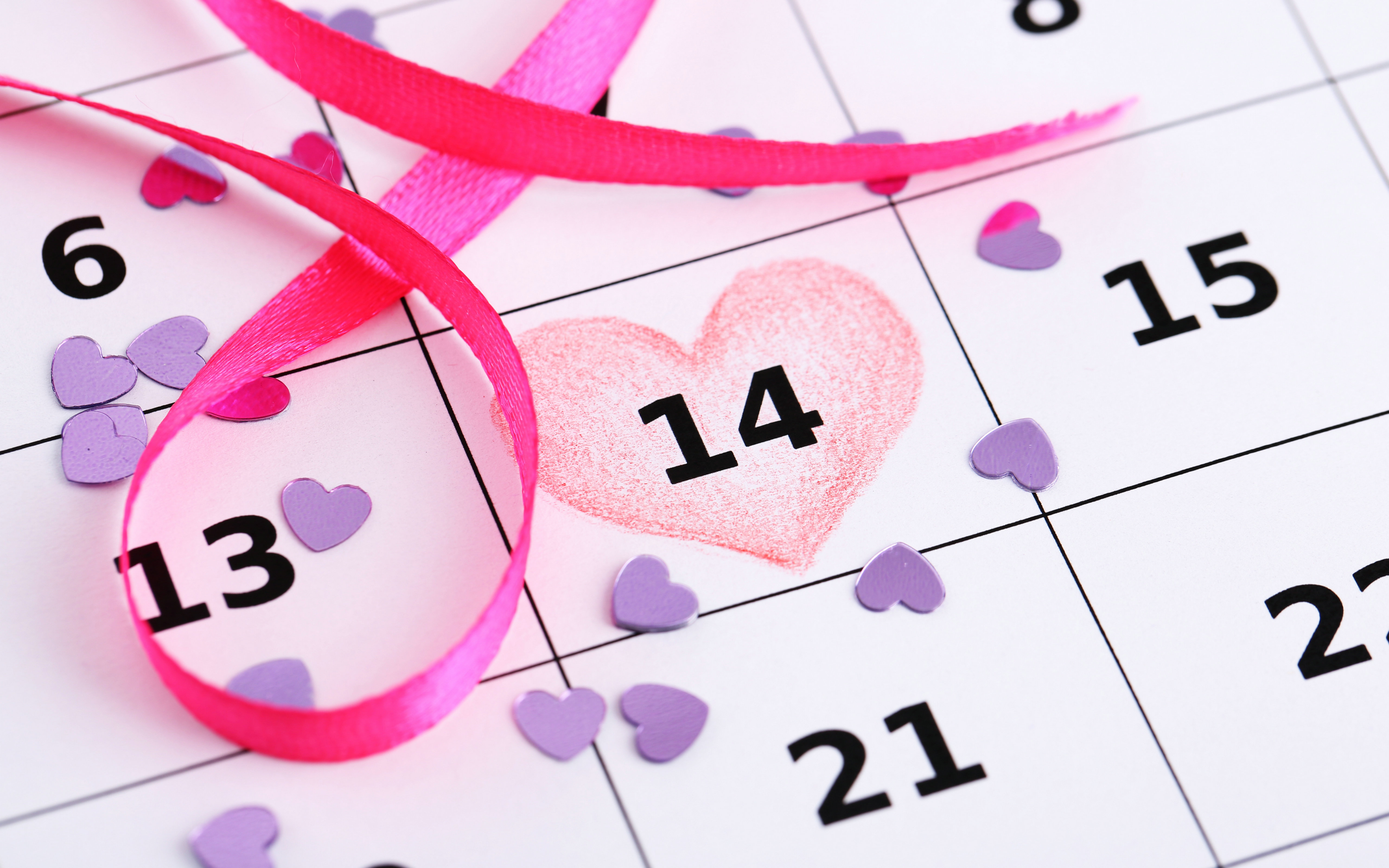 Valentines Day Calendar Wallpaper 5120x3200