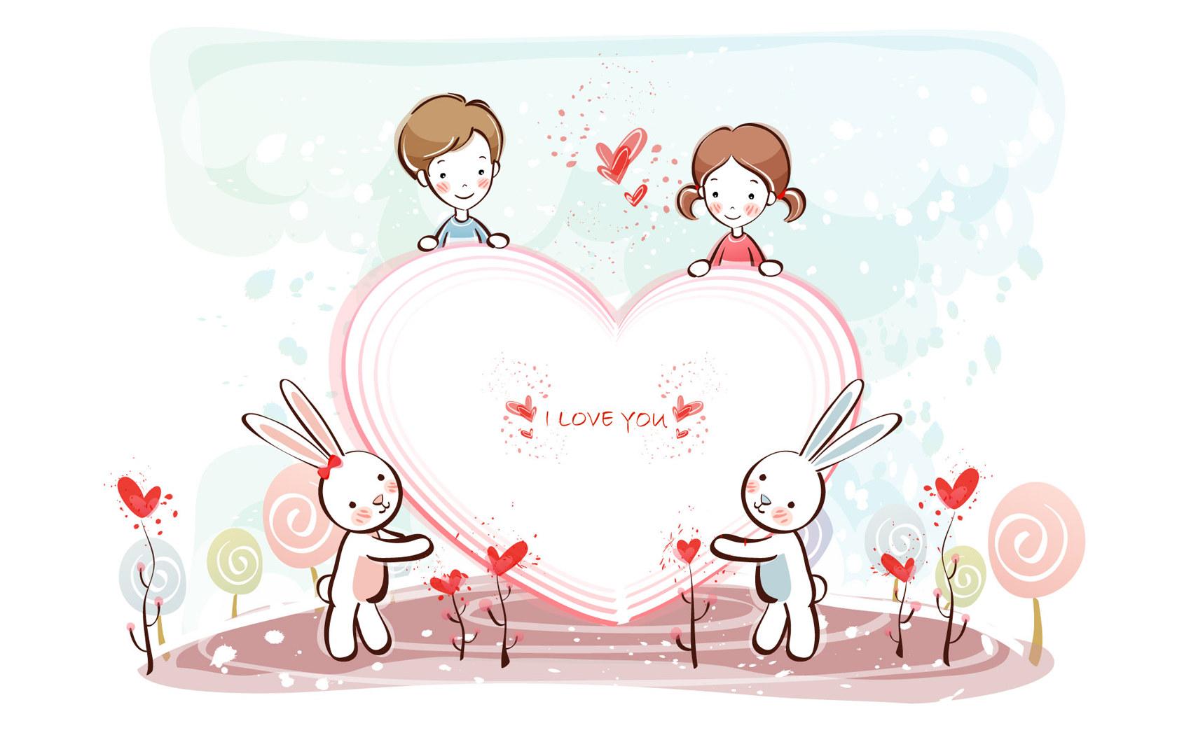 Cartoon Valentine's Day Wallpaper