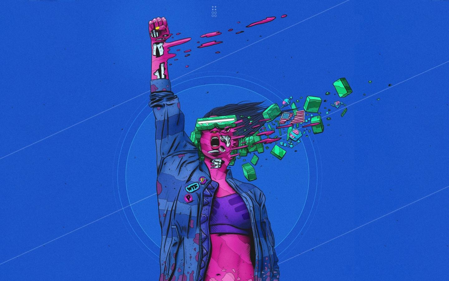 Surreal Cyberpunk Artwork 1440x900 Wallpaper, HD