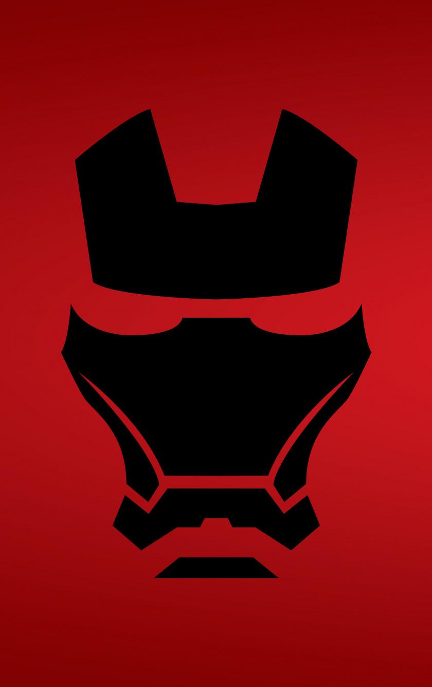 Download 840x1336 wallpaper iron man, mask, dark, minimal