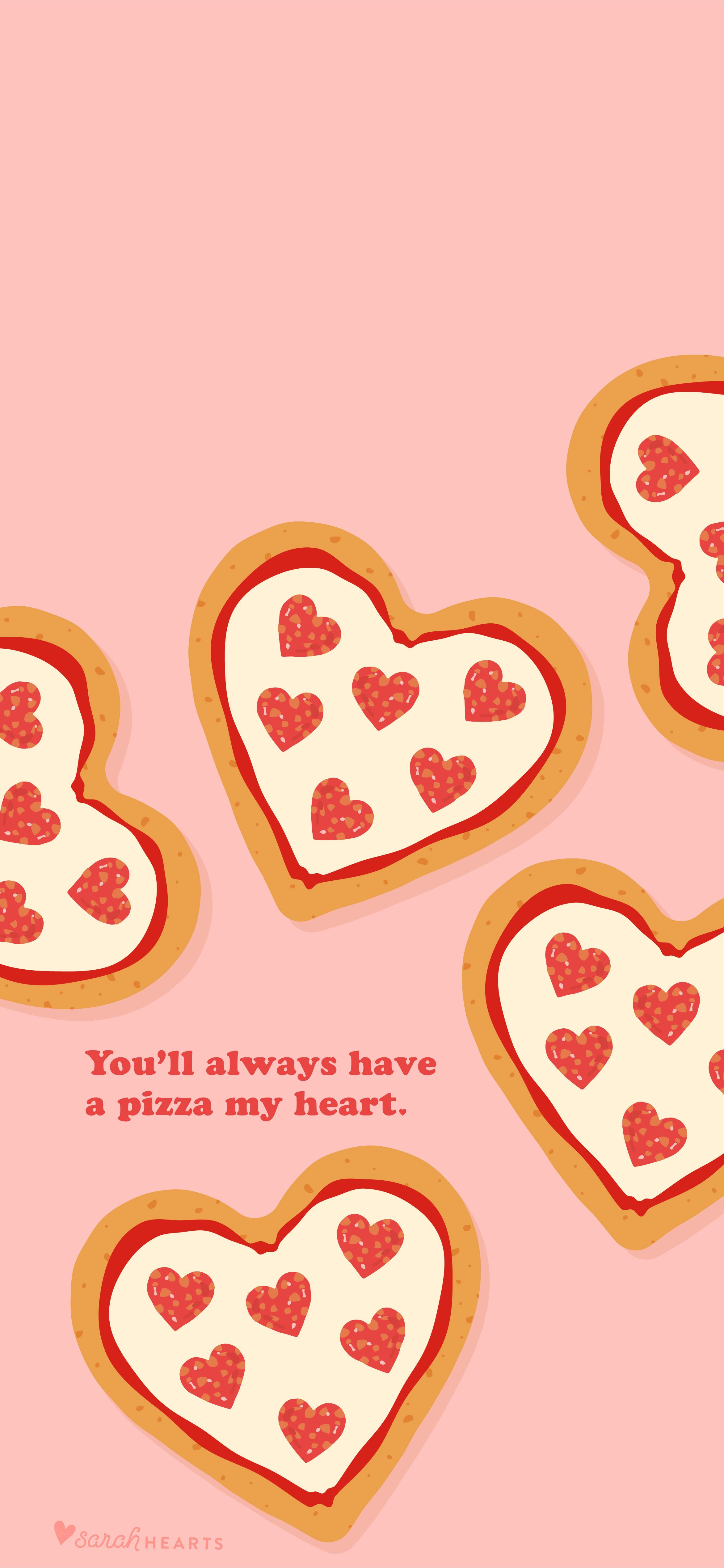 Heart Shaped Pizza February 2018 Calendar Wallpaper