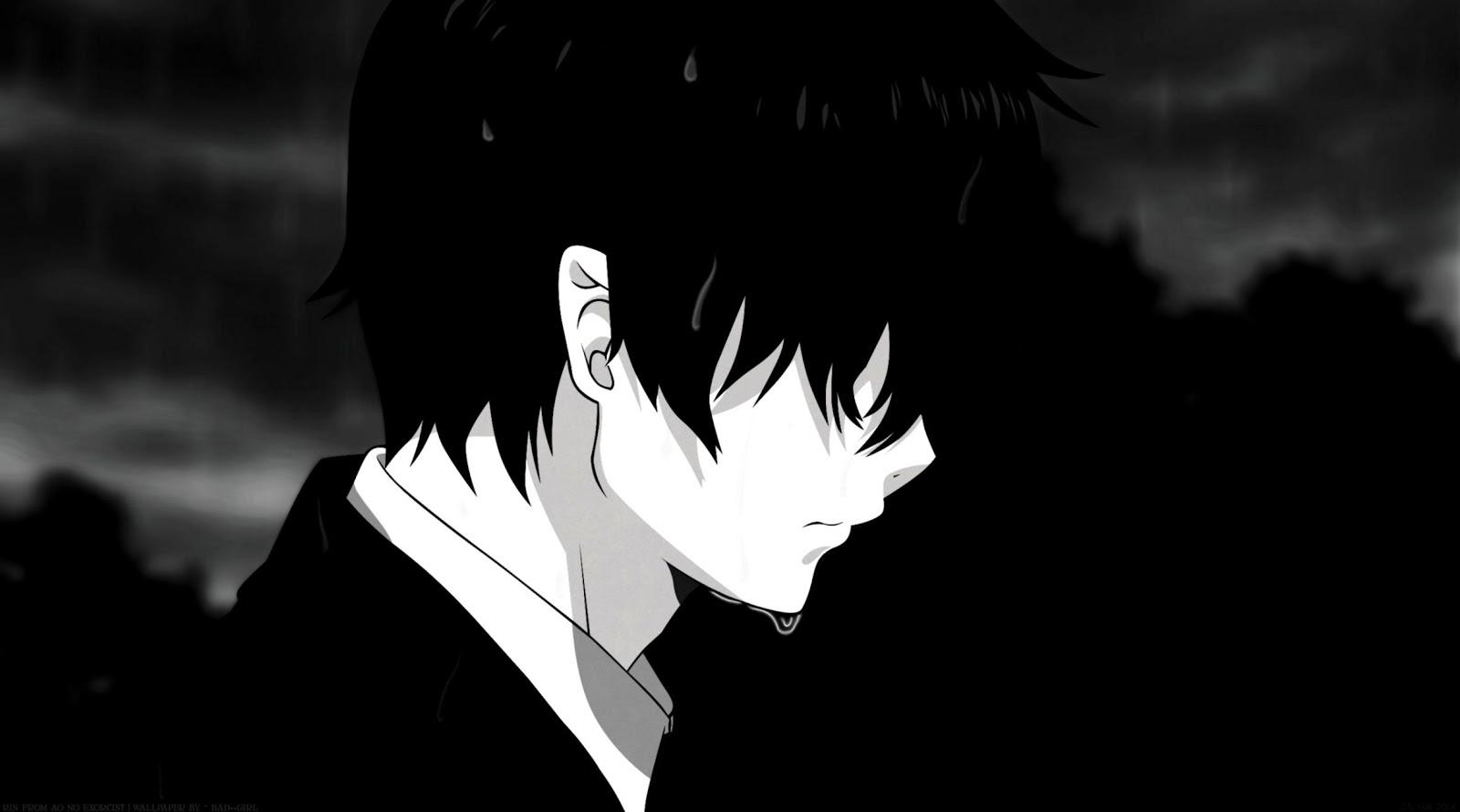 Download A dark anime boy, in thought and contemplation, surrounded by ash  and smoke Wallpaper