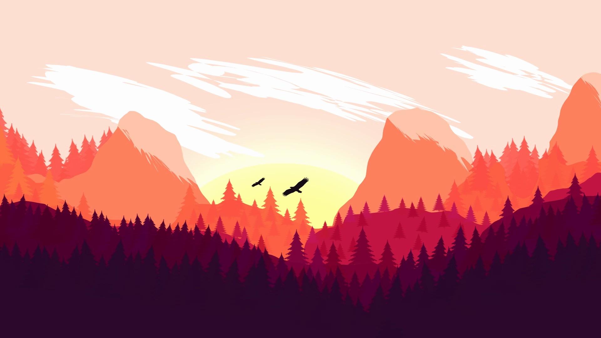 Minimalist High Resolution 1920x1080 Mountain Minimalist High