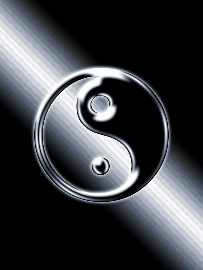 3D Abstract Yin Yang Symbol 3D IPhone HD