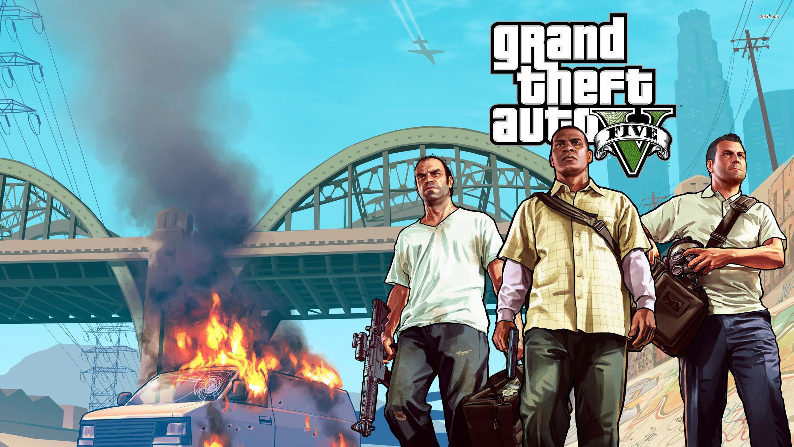 Michael, Trevor and Franklin in Grand Theft Auto V wallpaper