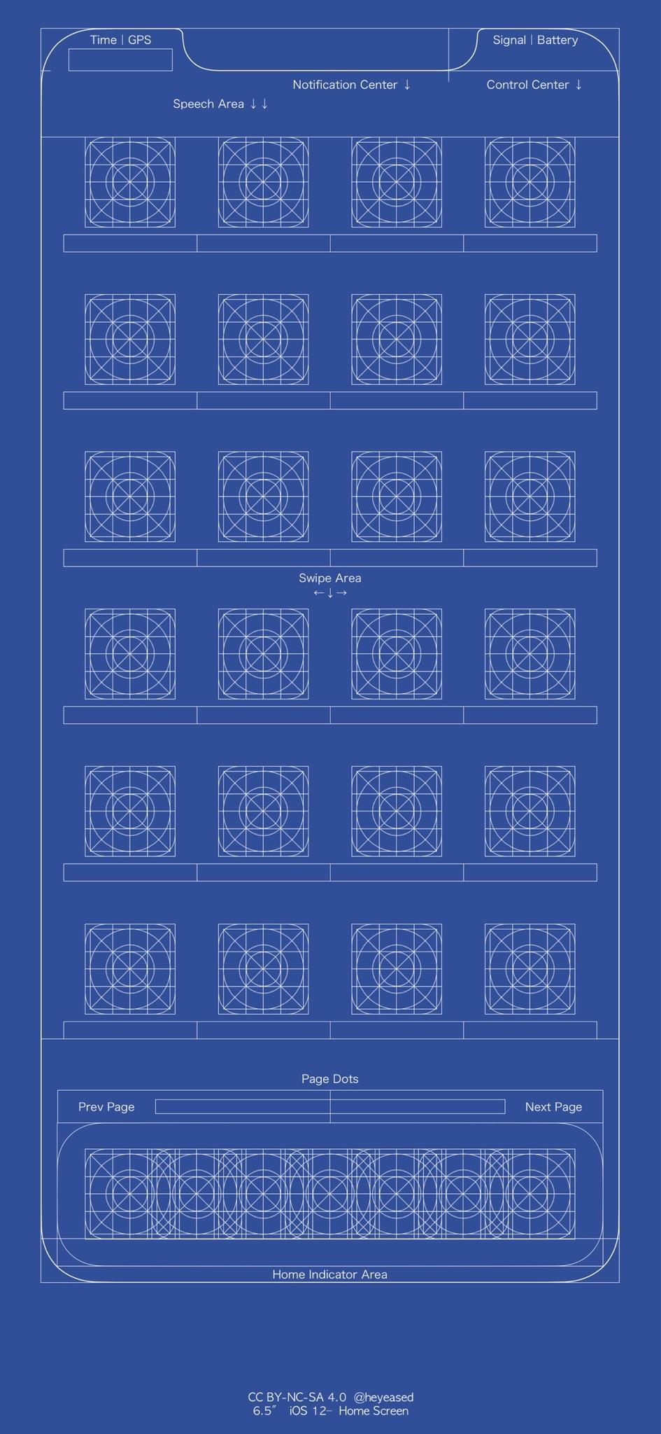 iPhone XS Max blueprint grid