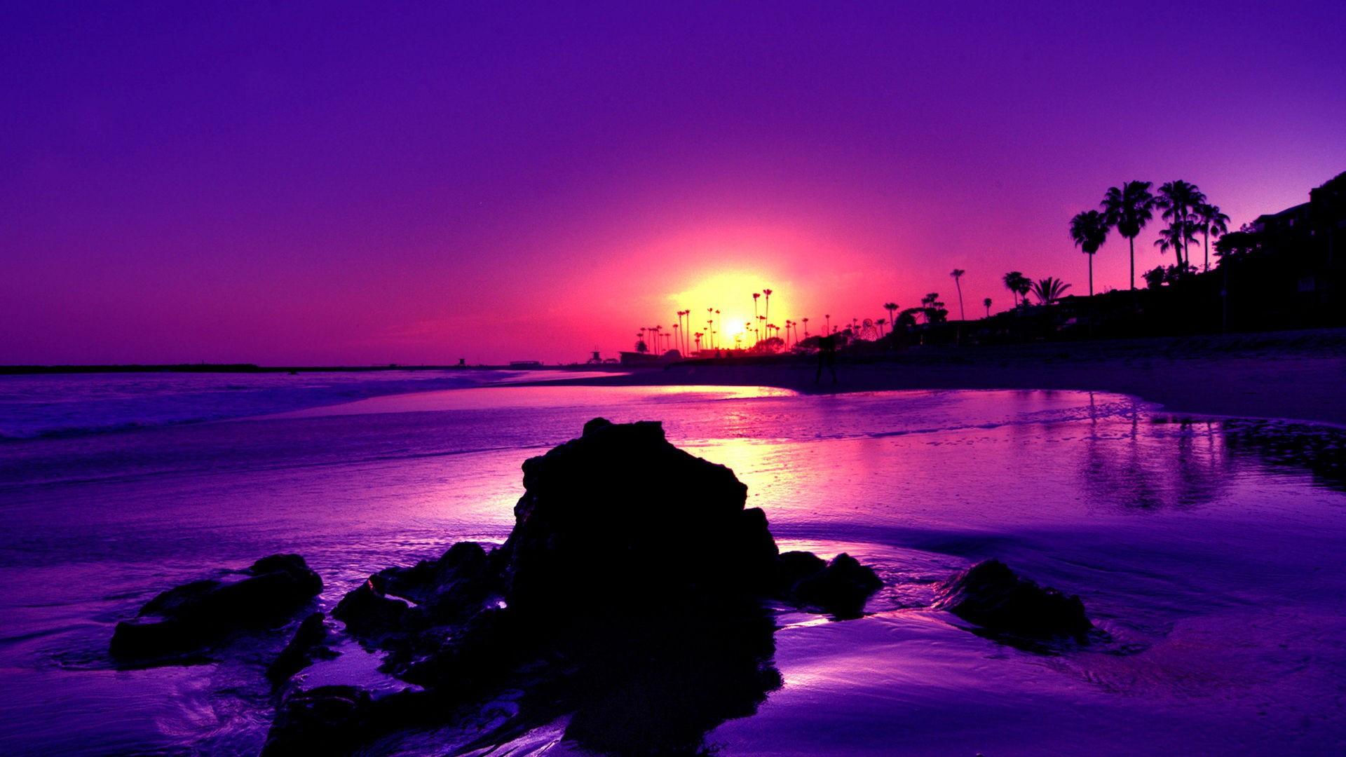Gorgeous, Purple, Sunset, Wallpaper, High, Definition