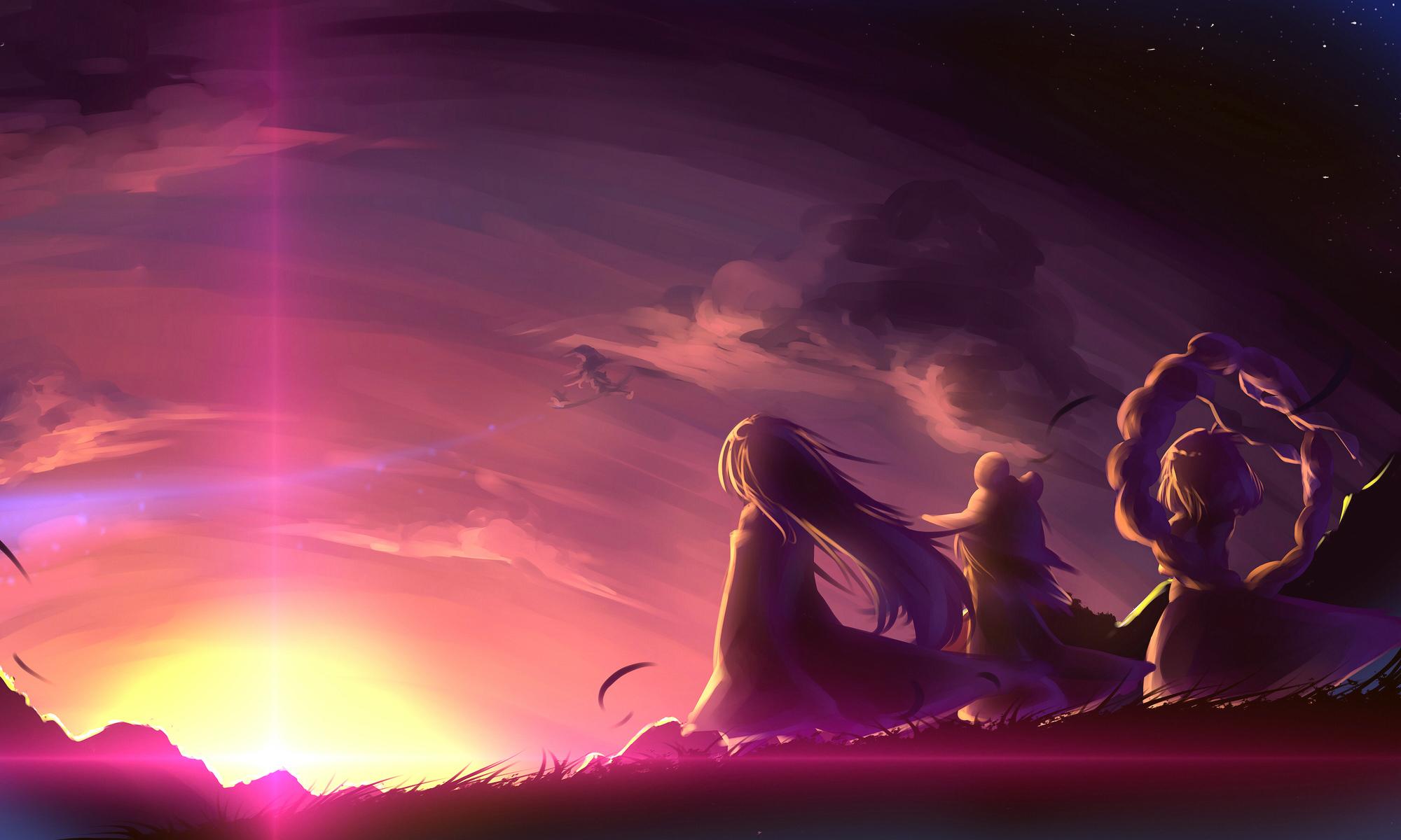 Purple Sunset Anime Wallpapers - Wallpaper Cave