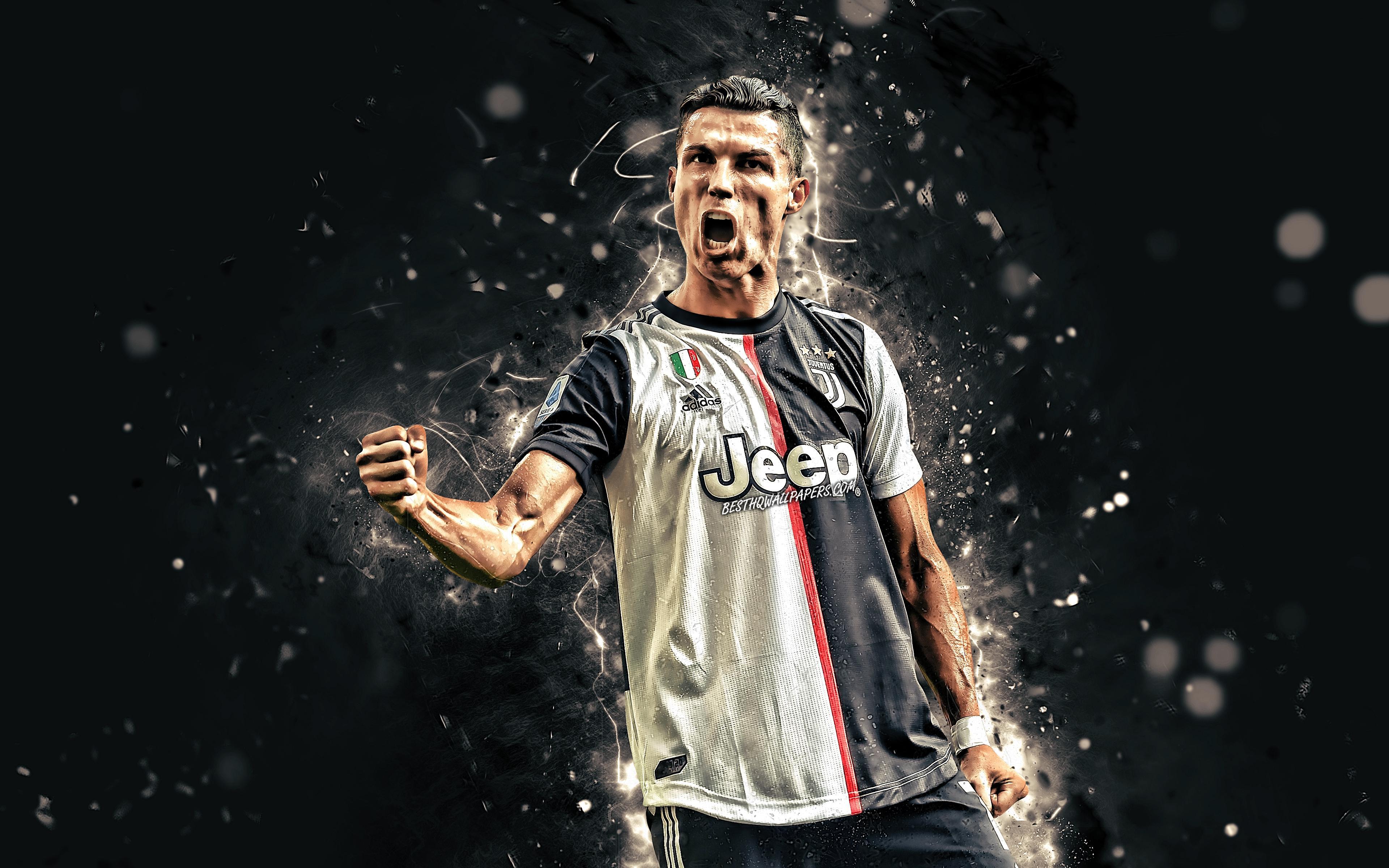 Download wallpaper Cristiano Ronaldo, 4k, Juventus FC, joy