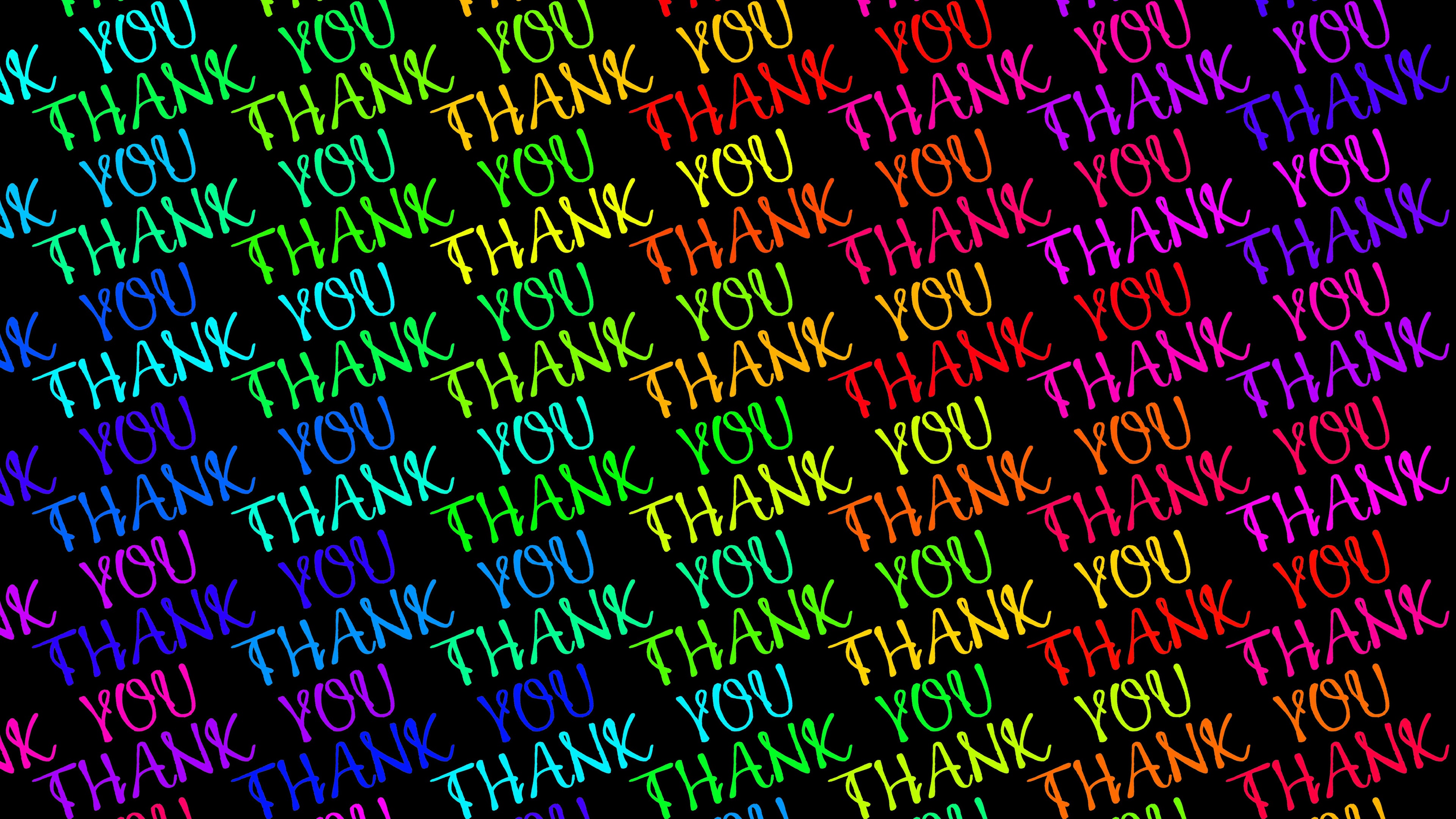 Wallpaper Colorful Thank You text 3840x2160 UHD 4K Picture