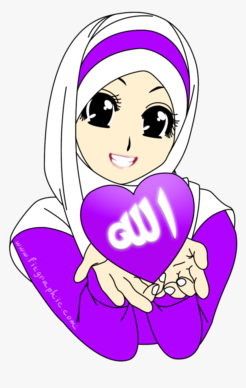 Gambar Kartun Muslimah Warna Ungu Keren Gasebo Wallpaper