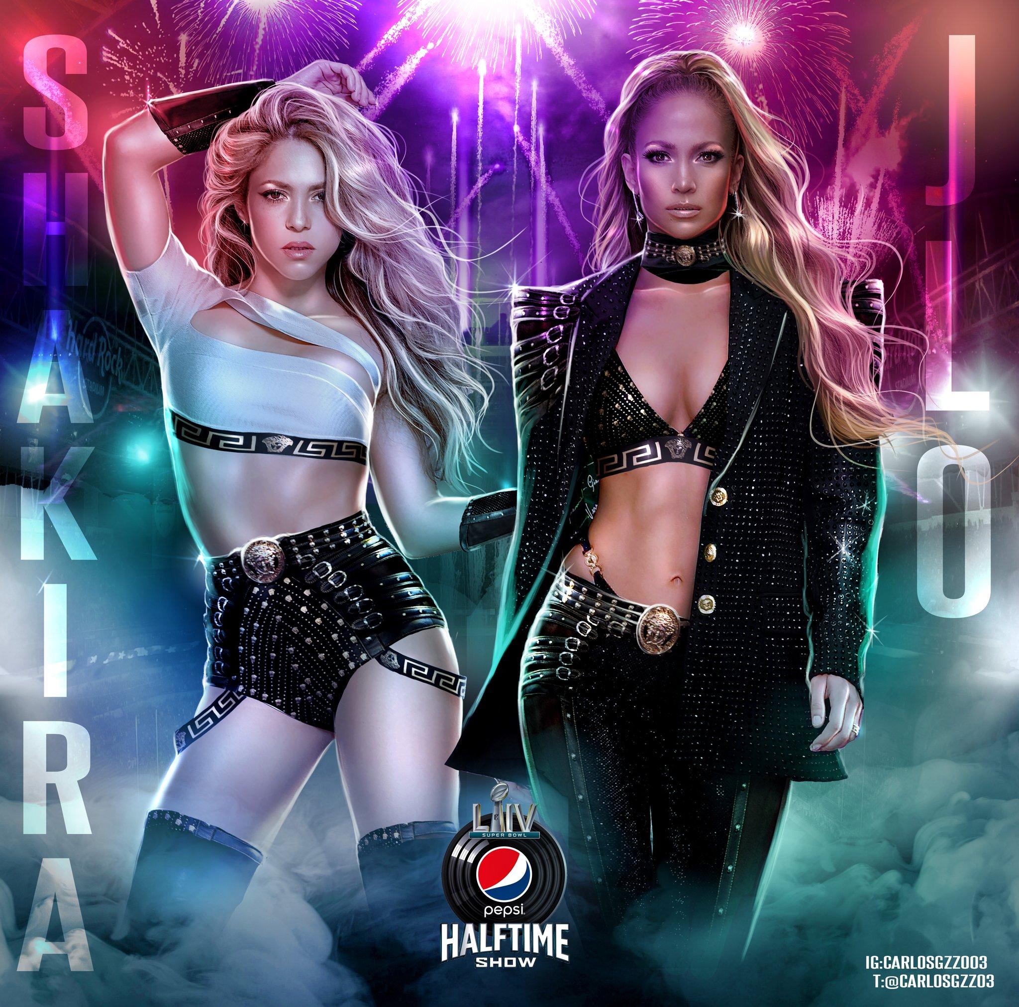 Jennifer Lopez and Shakira Super Bowl halftime wallpaper