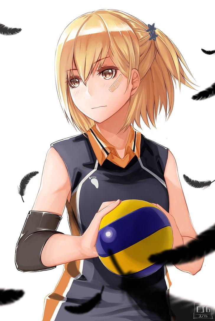 HD wallpaper: Haikyuu!!, anime girls, Yachi Hitoka, young adult