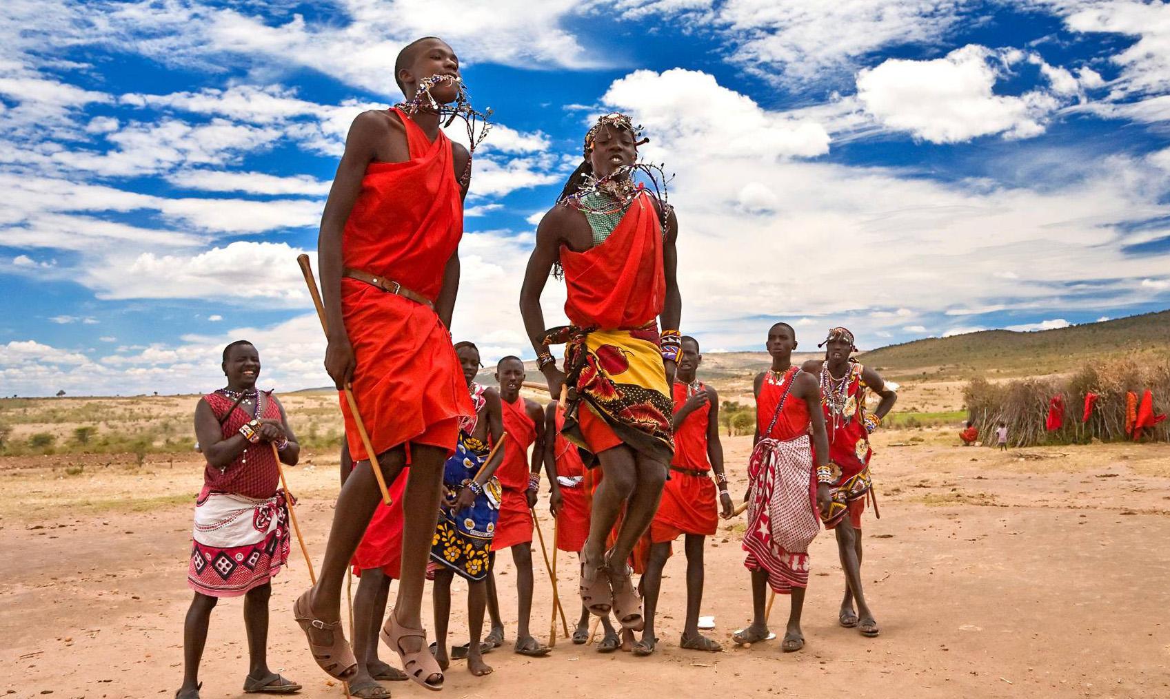 Maasai Warriors Dancing, Maasai Mara National Reserve