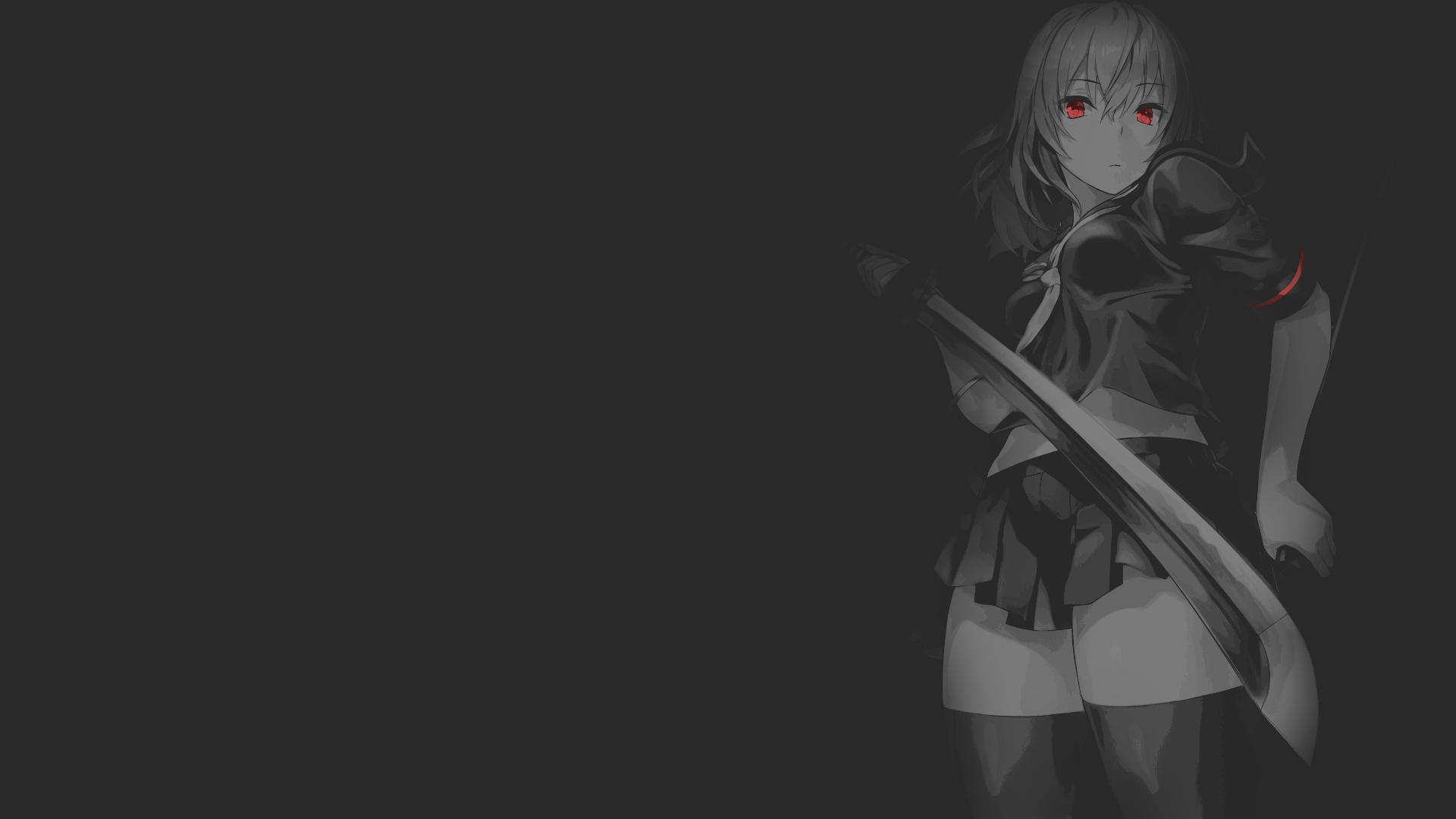 #red, #white, #sword, #black, #dark, #anime girls, #blades