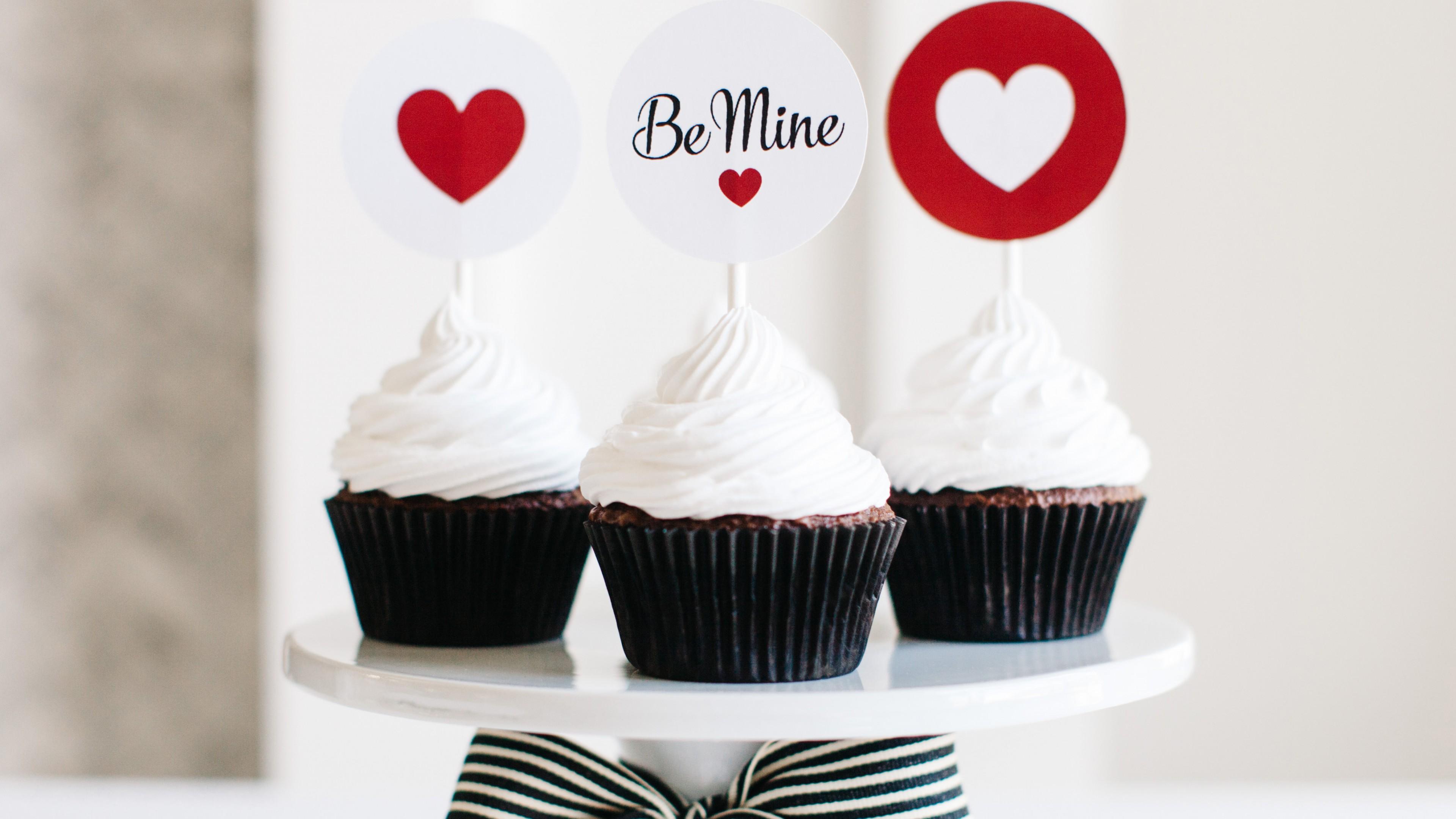 Wallpaper Valentine's Day, cupcake, cake, heart, love, Food