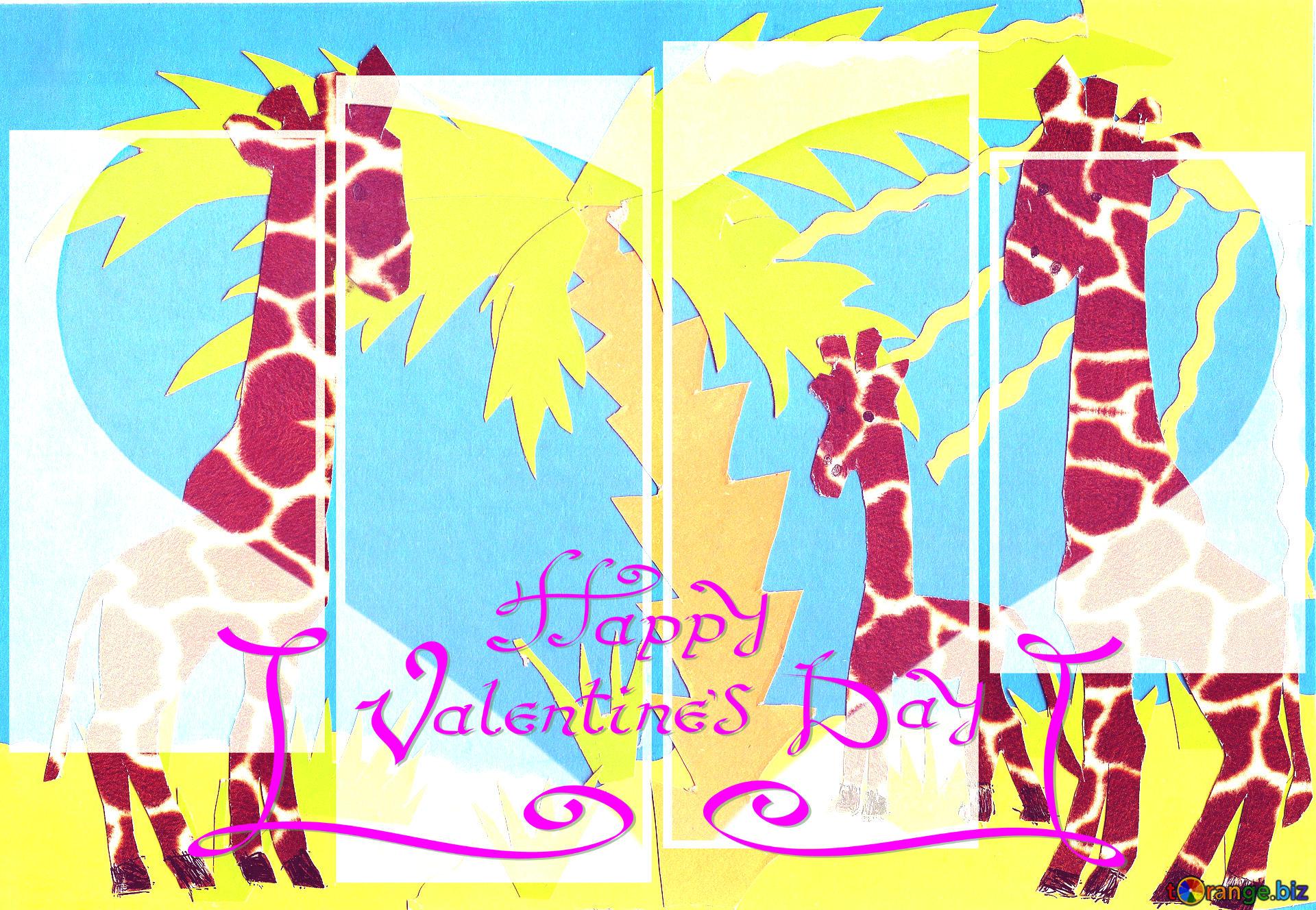 Download free picture Giraffe Greeting Card Happy Valentines