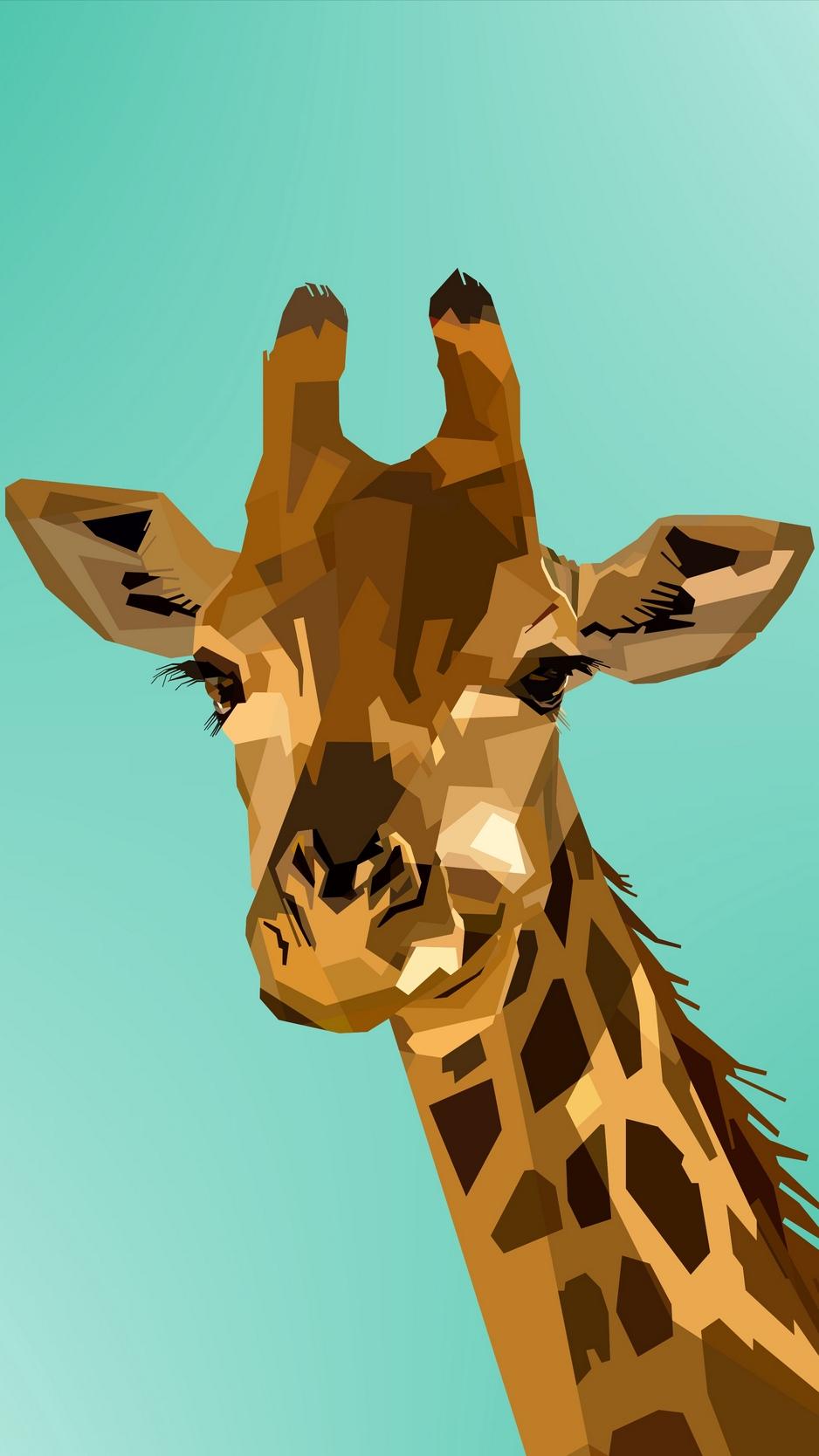Giraffe, vector, muzzle, art wallpaper