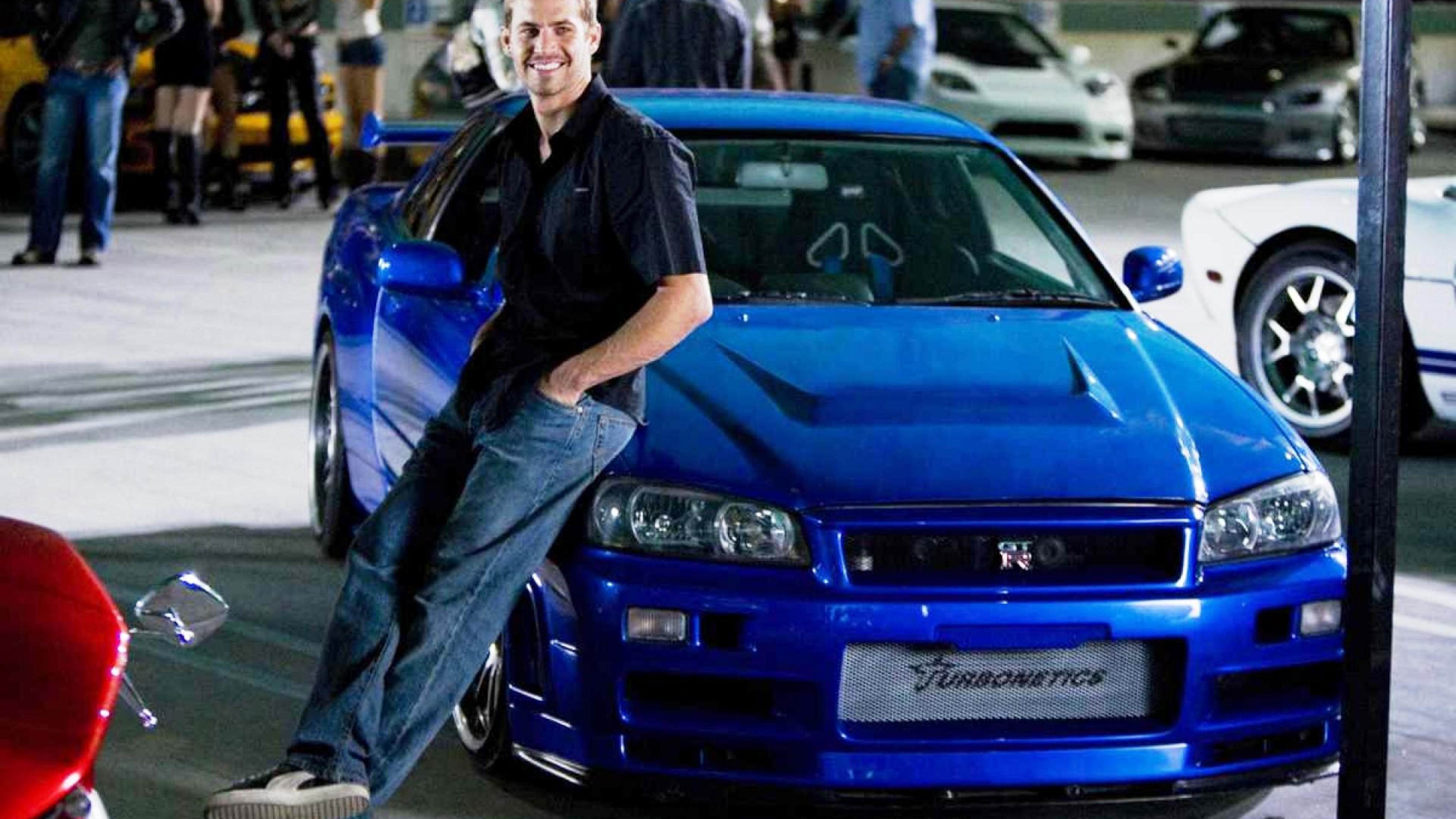 Fast And Furious Paul Walker Blue Car Wallpaper 5K