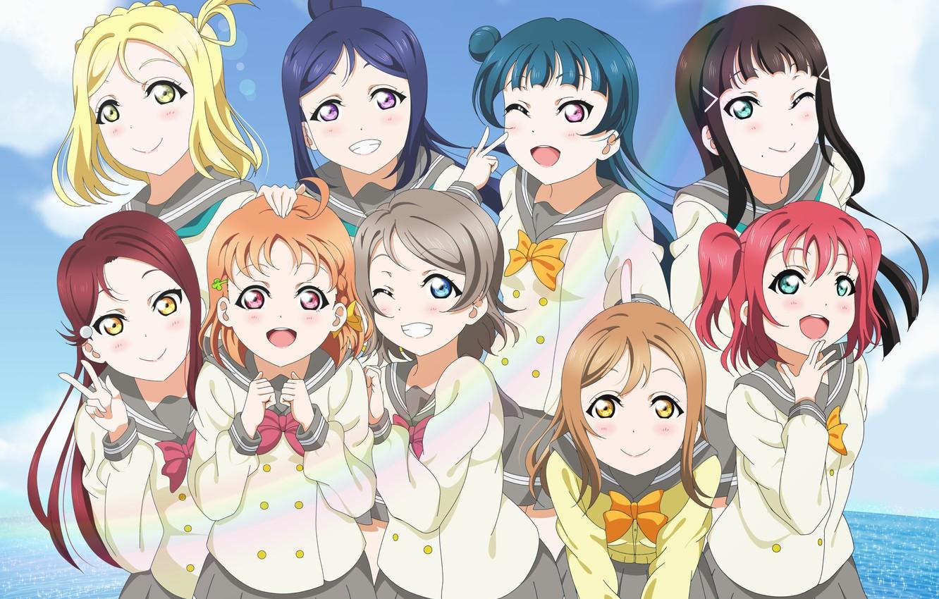 Photo Wallpaper Summer, Girls, Group, Love Live School