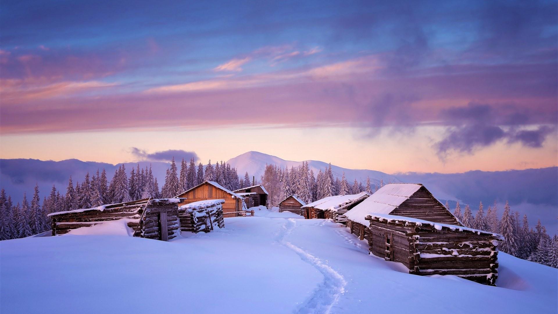 Outdoors, Snow, Building, Countryside, Hut resized