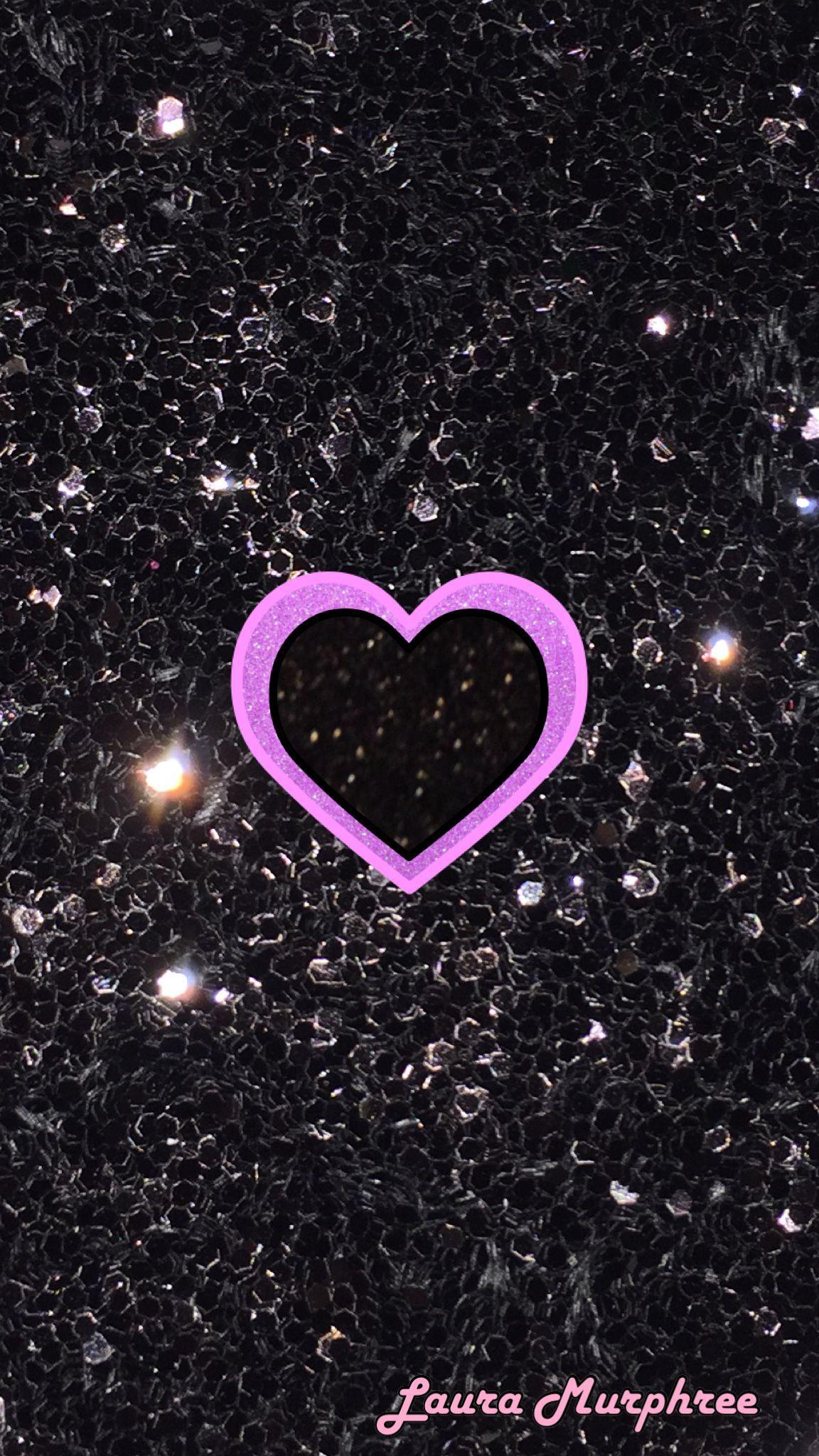 Glitter phone wallpaper black glitter heart background pink