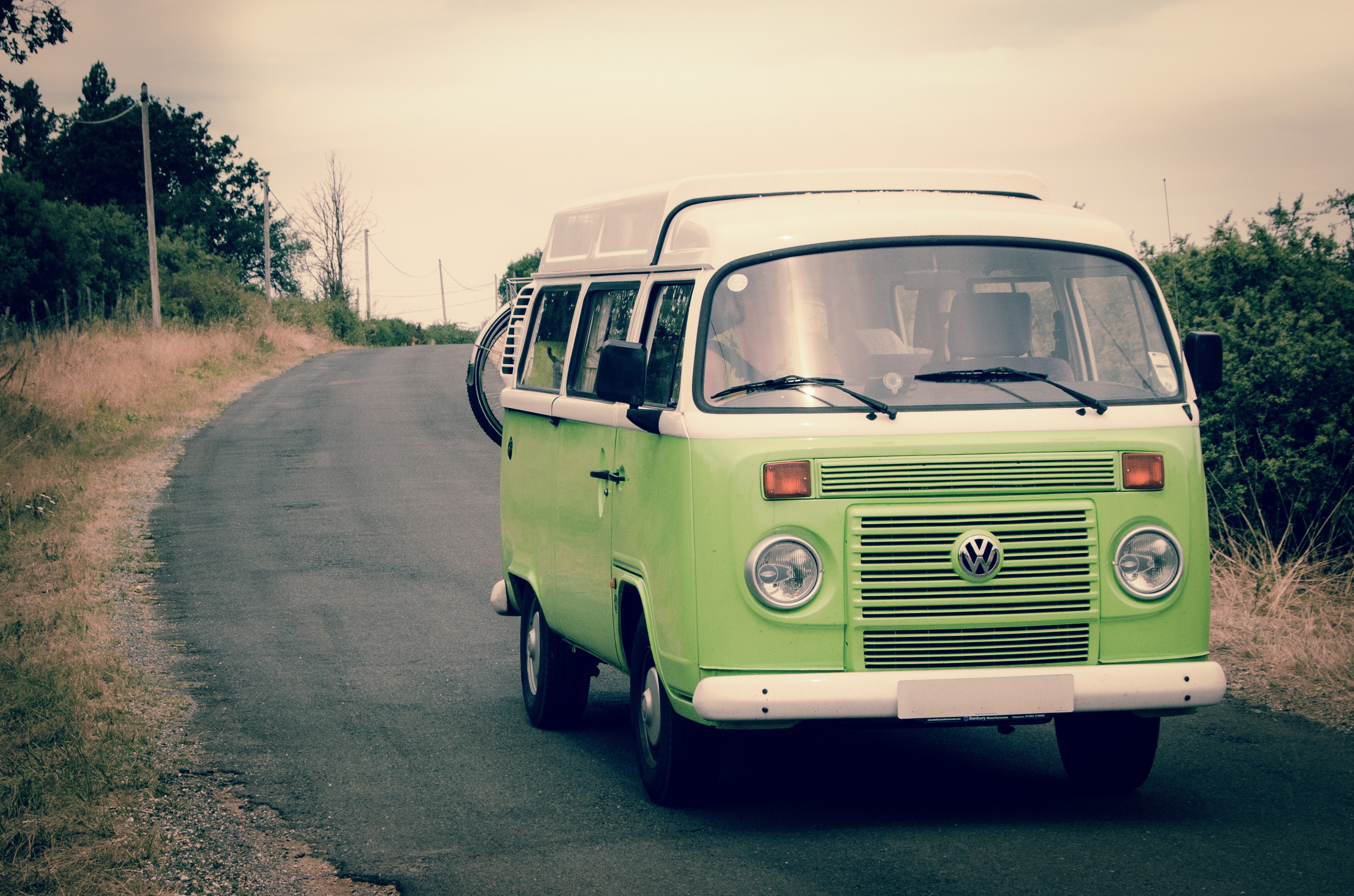 Green and White Volkswagen Combi · Free