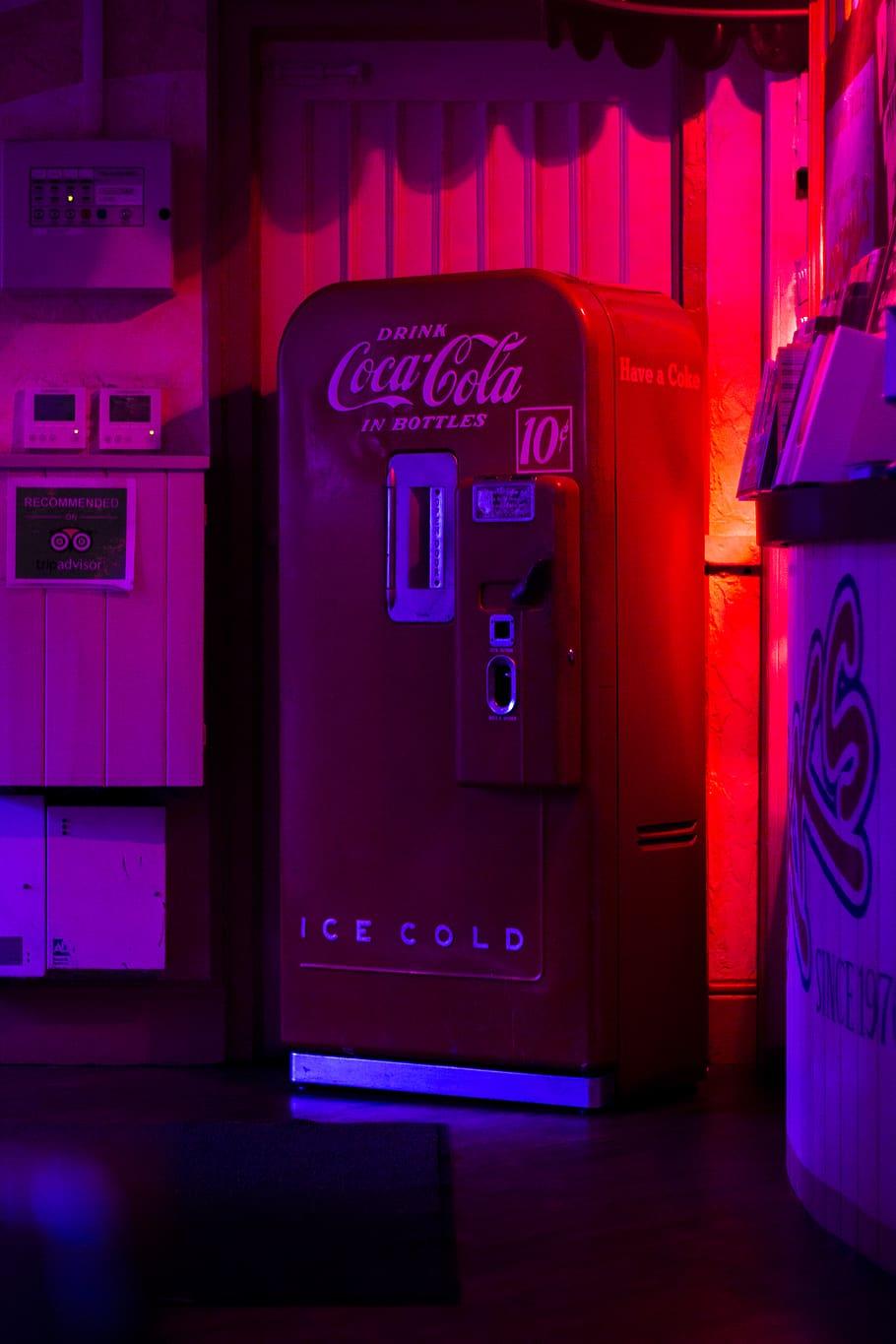 HD wallpaper: united kingdom, norwich, neon, retro, america, diner, coca cola