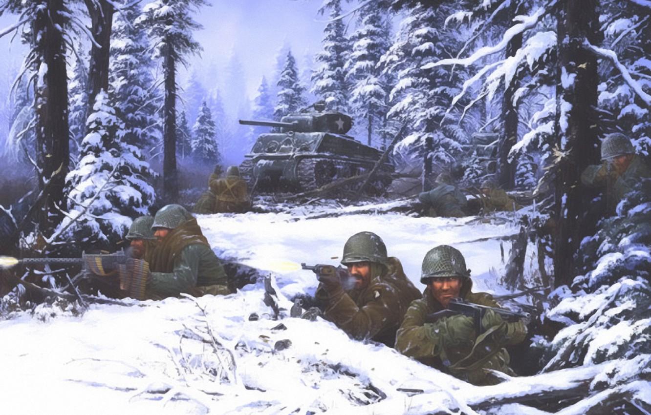 Wallpaper battle, 1944, ww2, battle of bulge, second wolrd