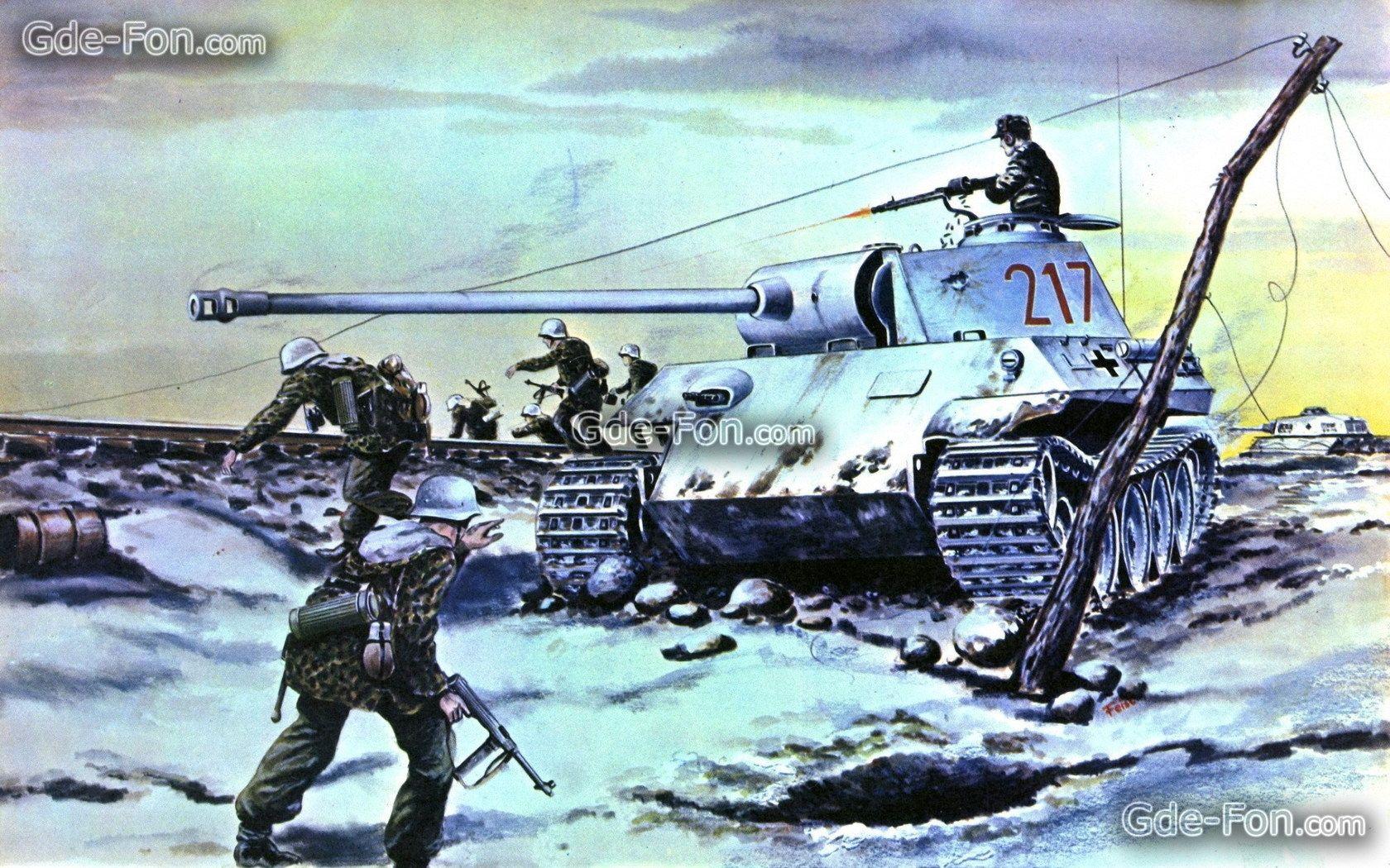 Download wallpaper war, tank, panther, Germans free desktop