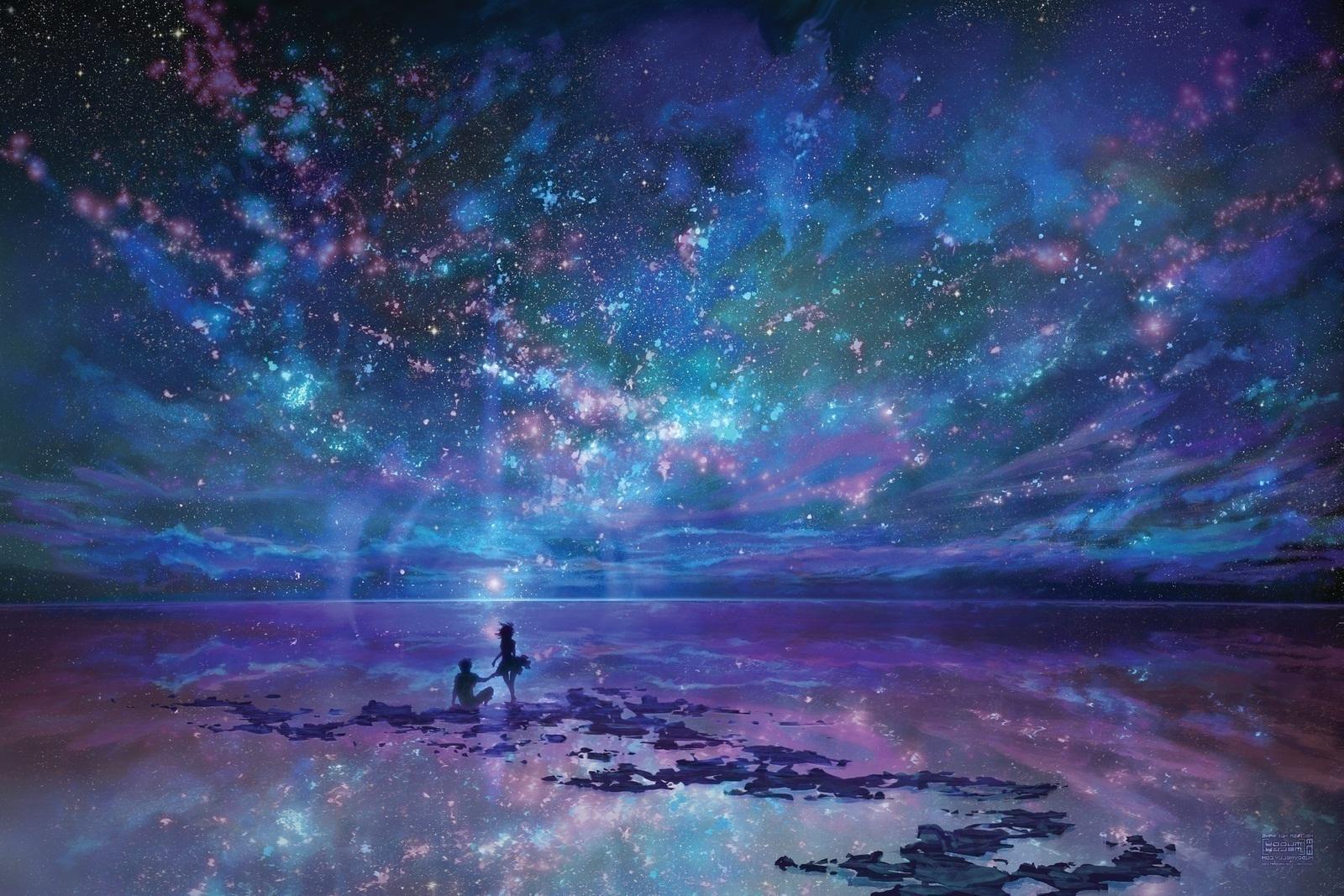 Anime purple galaxy HD wallpapers  Pxfuel