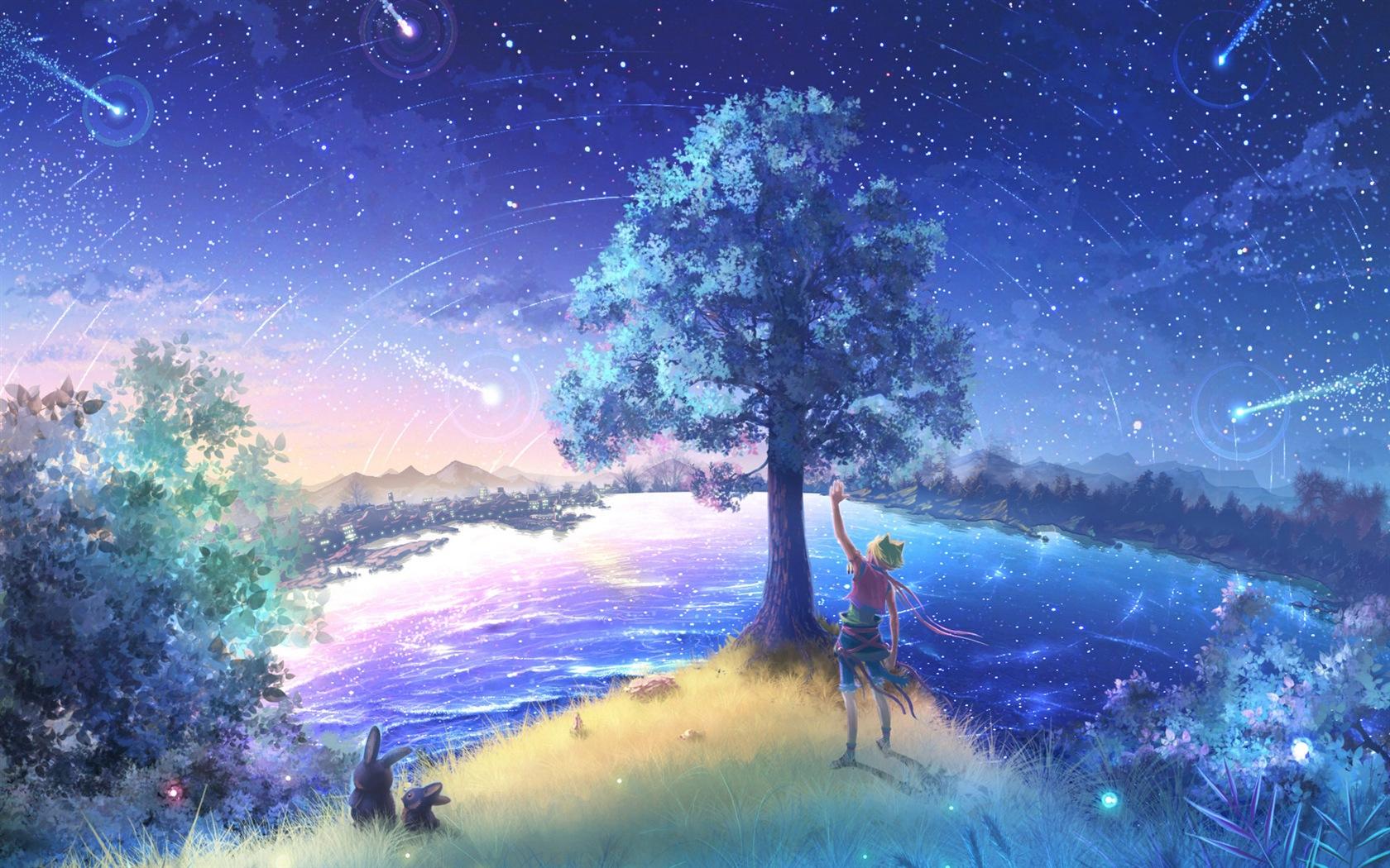 Firefly Summer beautiful anime wallpaper