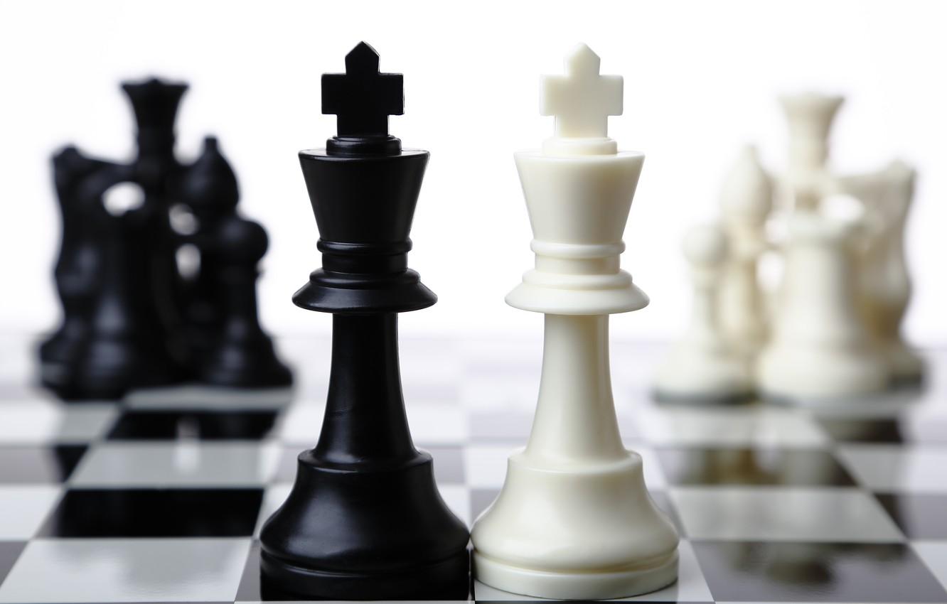 Wallpaper white, black, chess, king image for desktop
