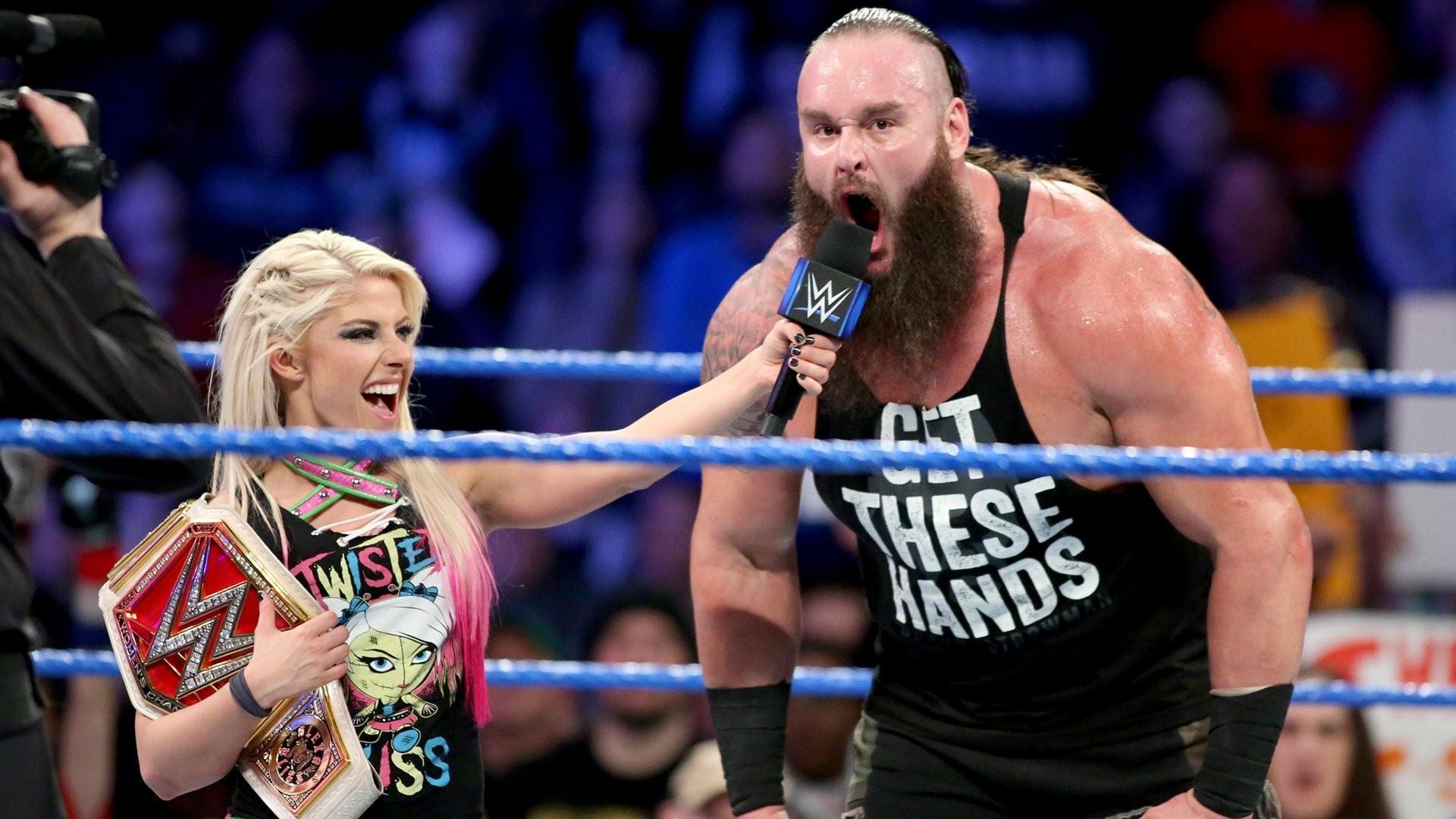 Braun Strowman with Alexa Bliss in WWE