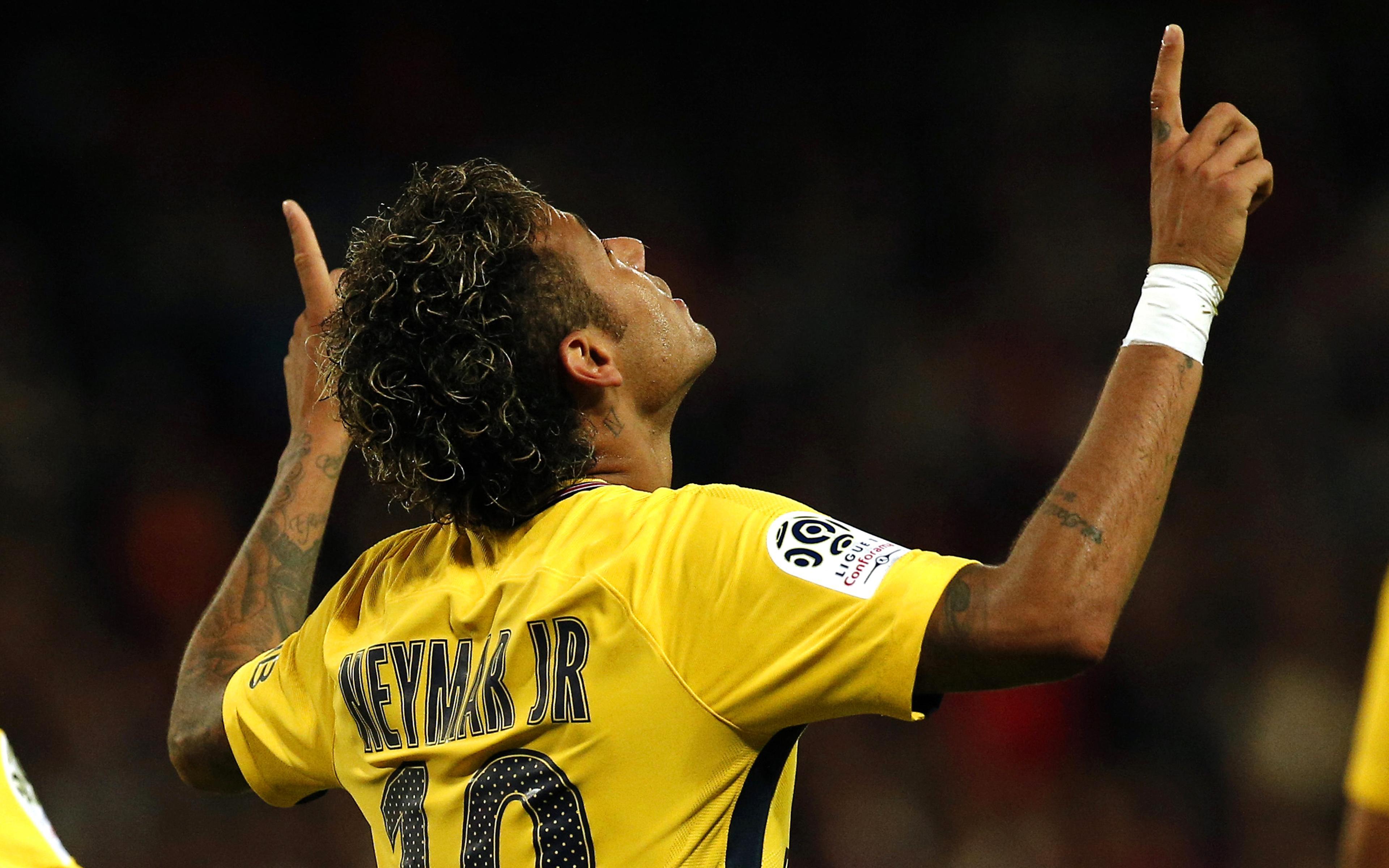 Download wallpaper 4k, Neymar, goal, PSG, soccer, football