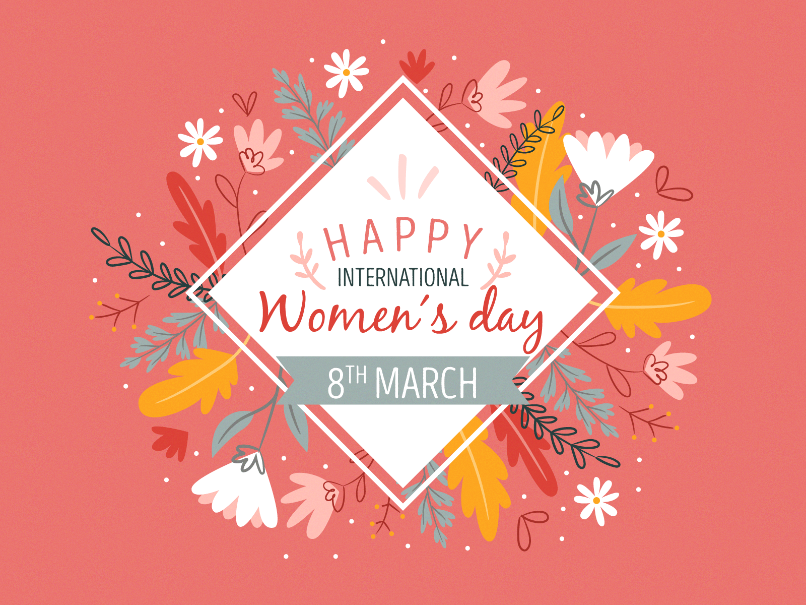 Women's day in floral concept