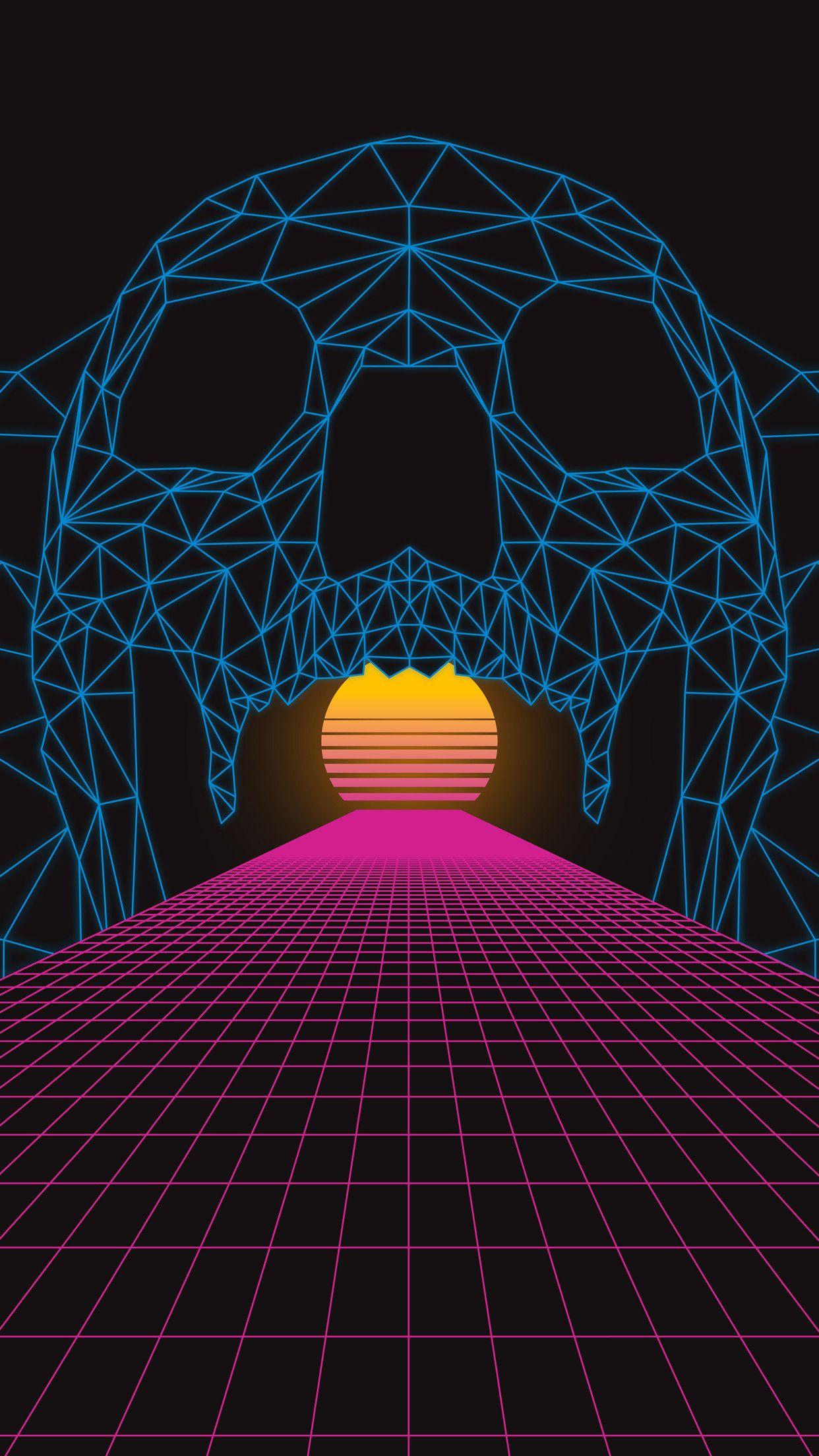 SYNTHWAVE CITY PHONE WALLPAPER 4K
