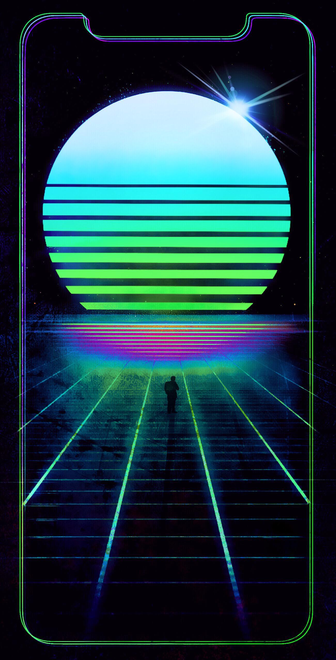 Synthwave iPhone X wallpapers : outrun