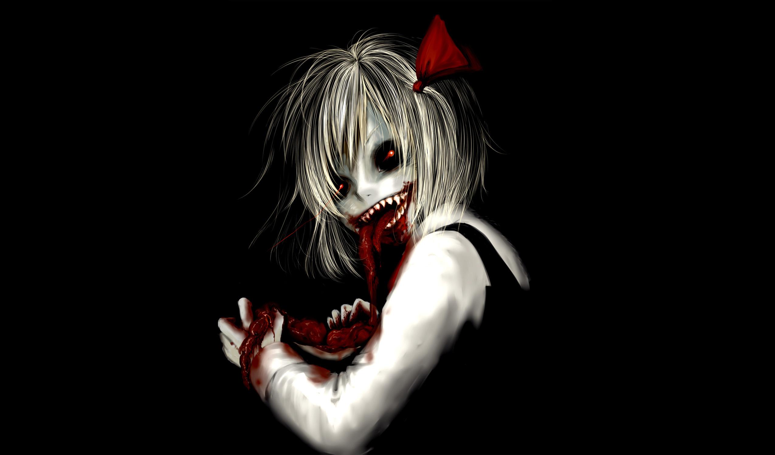 Free download Dark horror anime macabre blood guts evil girl